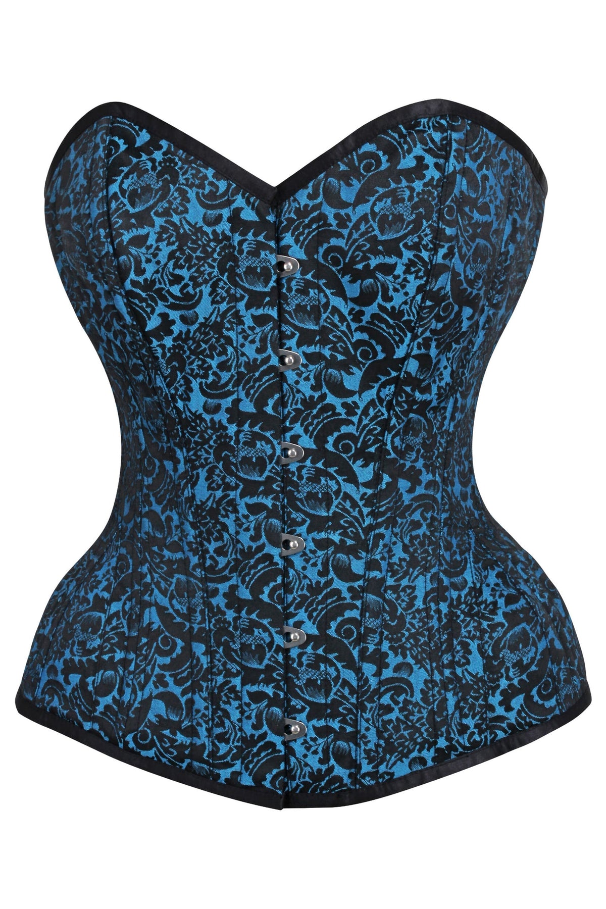 Turquoise Brocade Expert Waist Training Overbust Corset