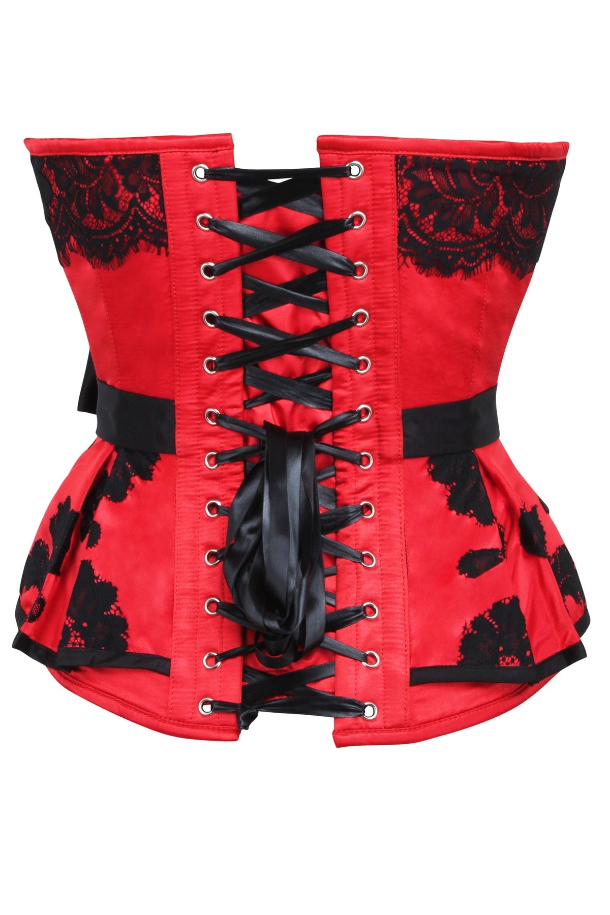 Red Satin Prom Corset With Sash