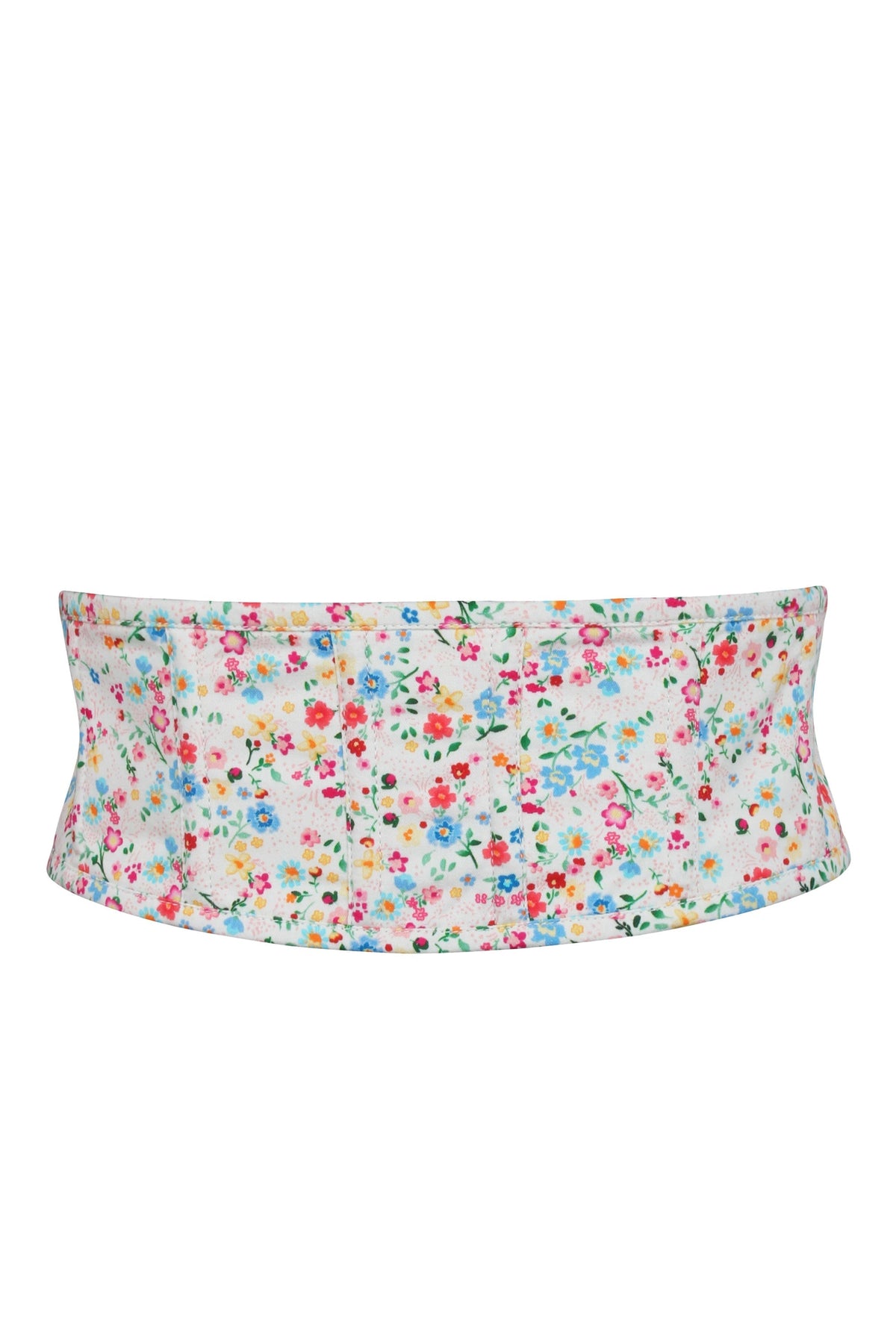 Iris Ditsy Print Cotton Waspie Belt With Zip Front