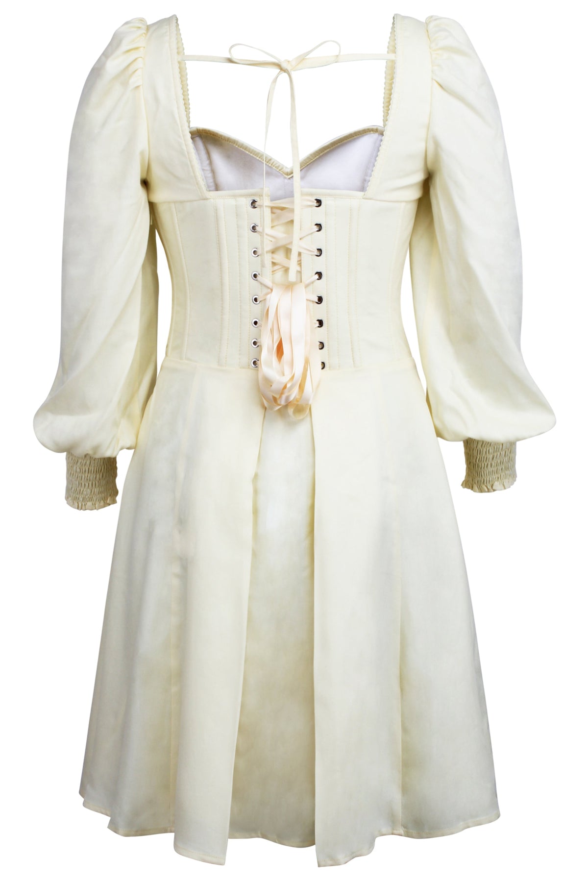 Sunflower Lemon Sorbet Corset Dress With Long Sleeves