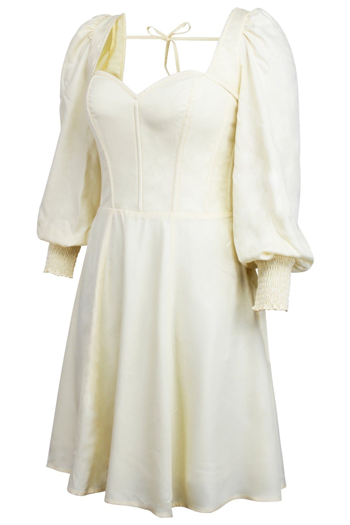 Sunflower Lemon Sorbet Corset Dress With Long Sleeves