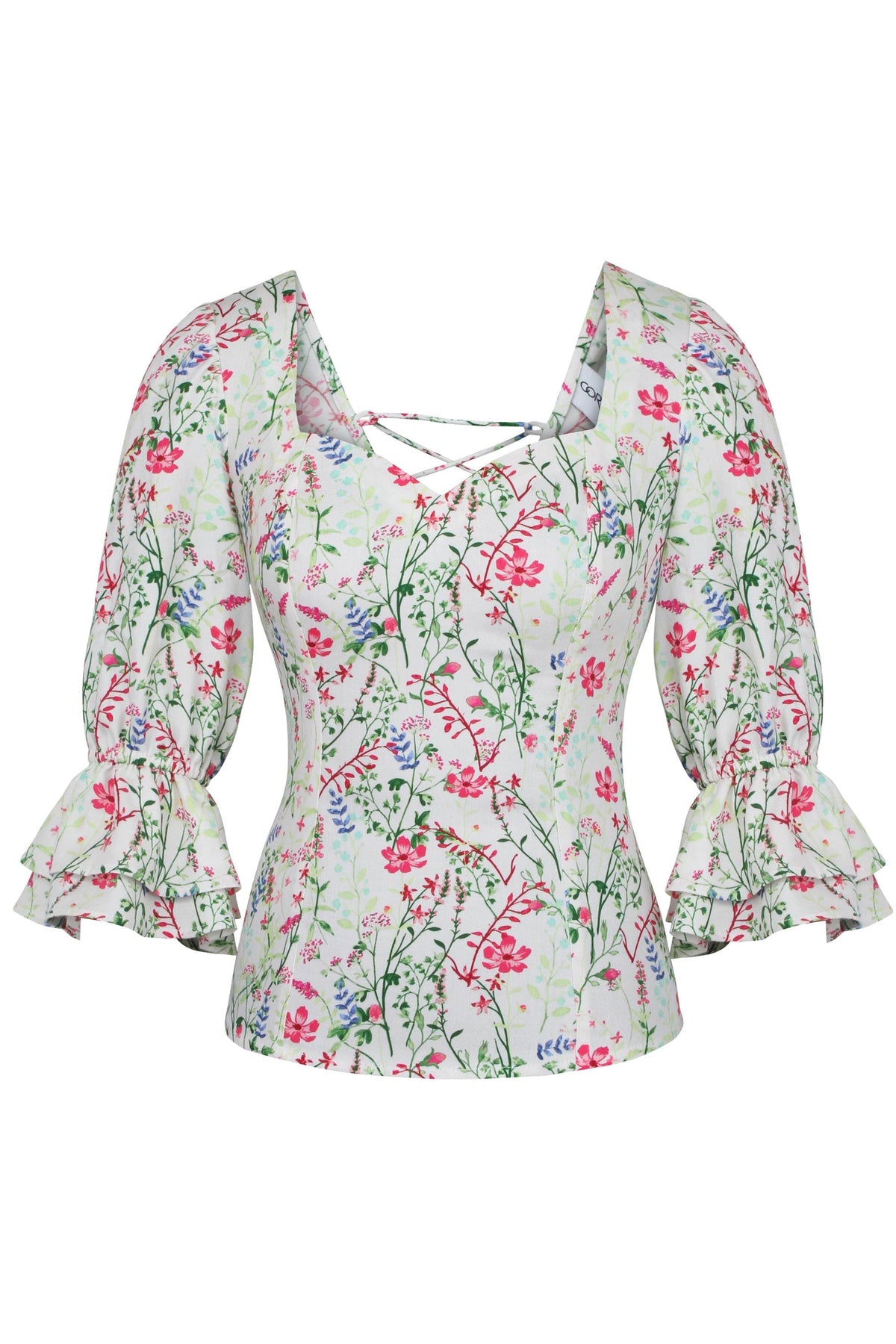 Liana Meadow Viscose Corset-Inspired Backless Top