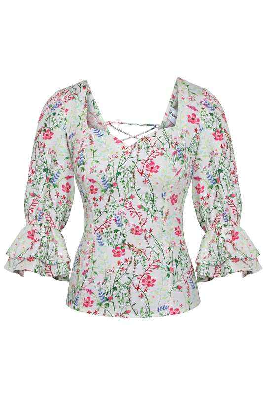 Liana Meadow Viscose Corset-Inspired Backless Top
