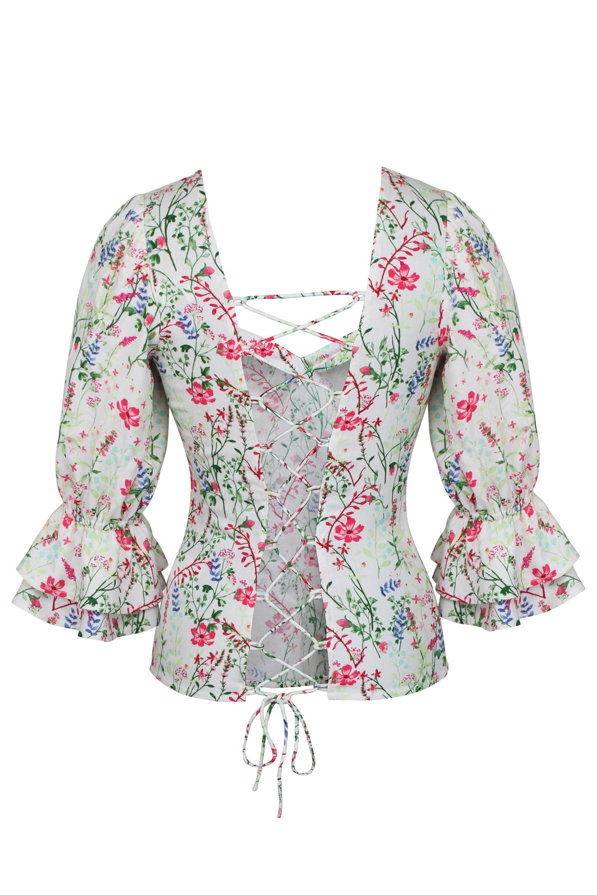 Liana Meadow Viscose Corset-Inspired Backless Top