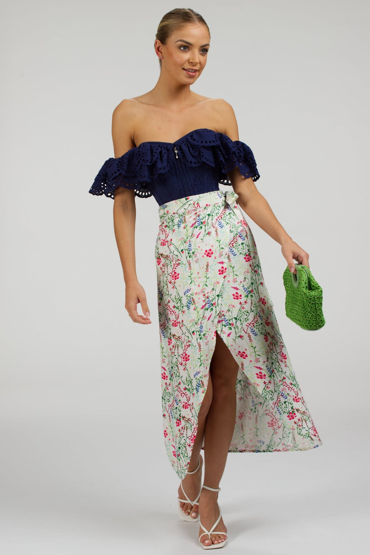 Rosa Meadow Viscose Midi Wrap Skirt