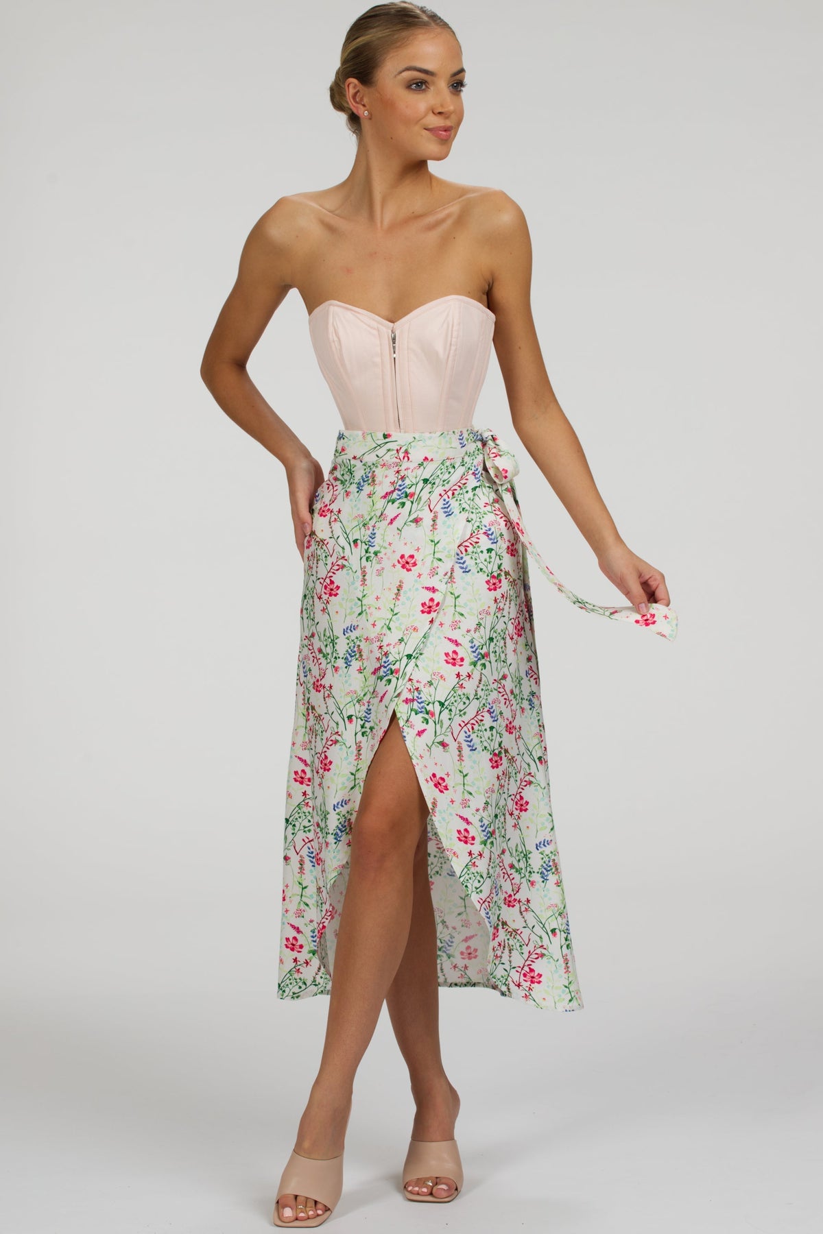 Rosa Meadow Viscose Midi Wrap Skirt