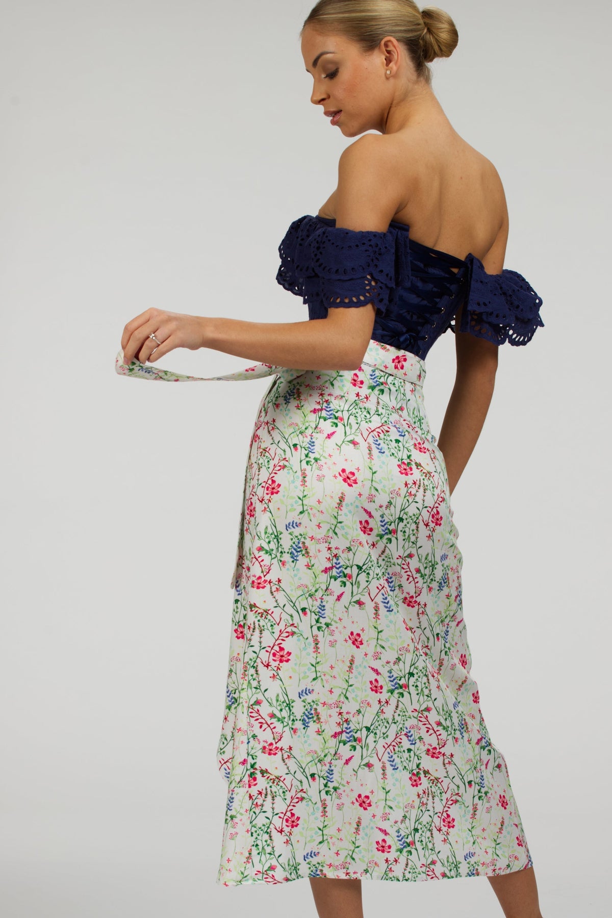 Rosa Meadow Viscose Midi Wrap Skirt