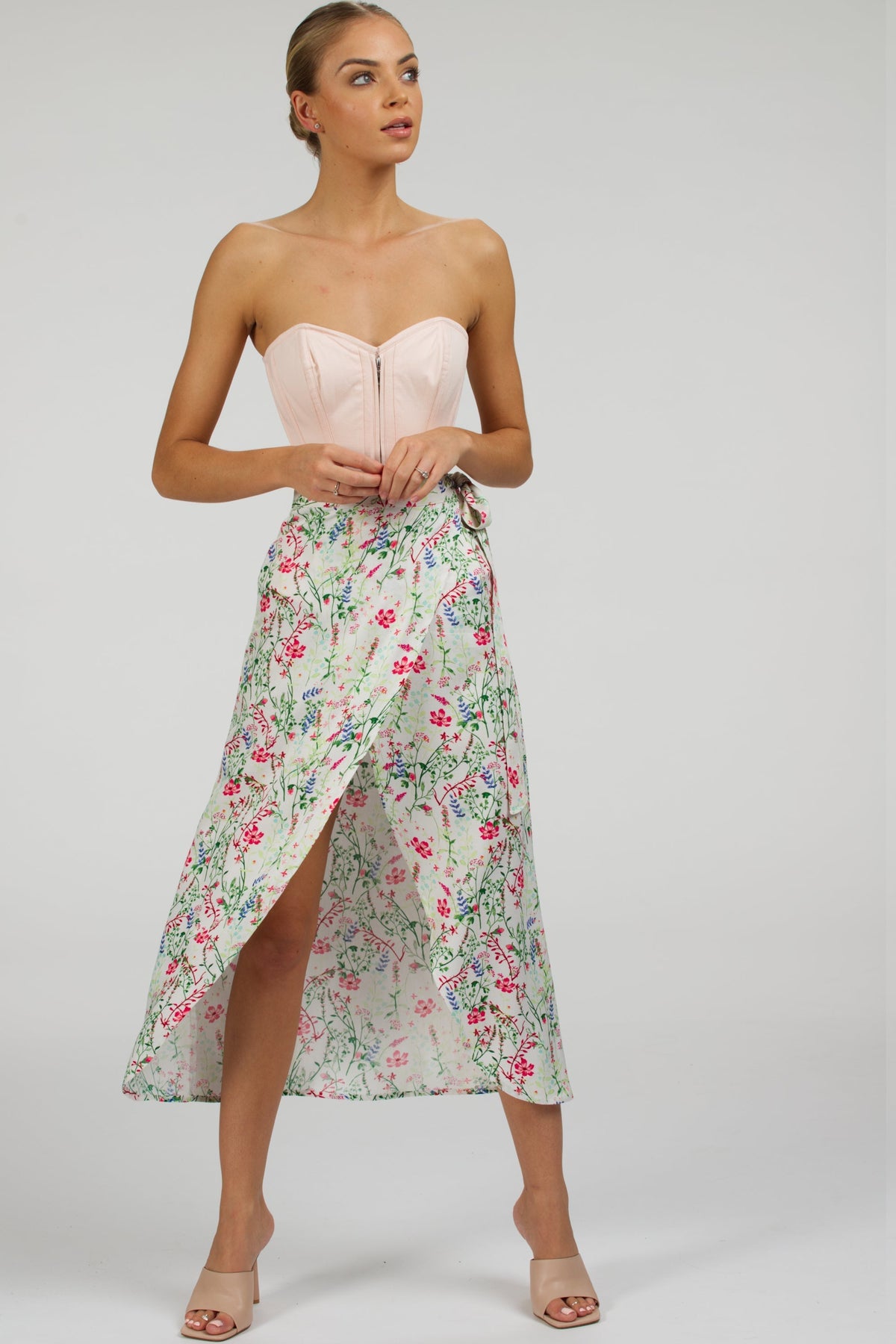 Rosa Meadow Viscose Midi Wrap Skirt