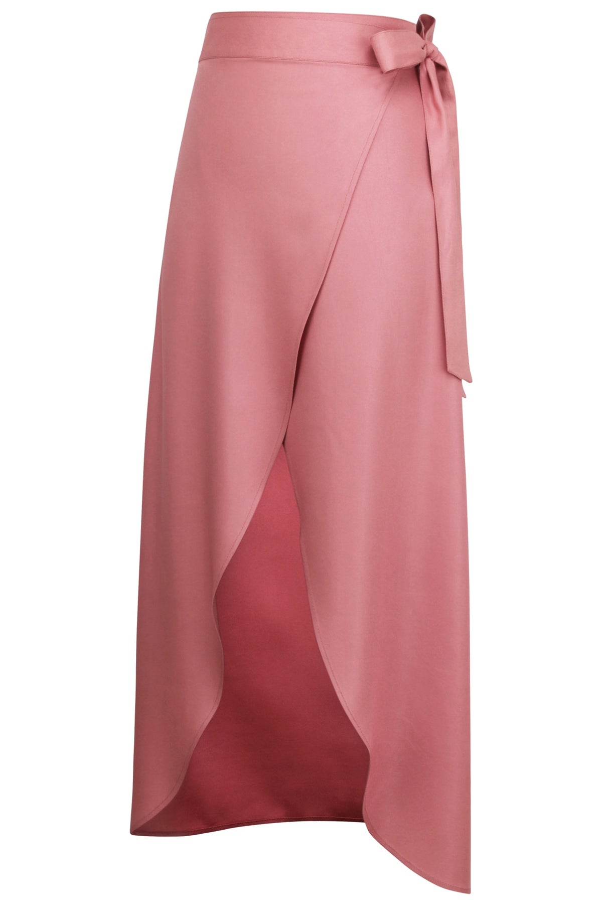 Rosa Dusk Rose Viscose Midi Wrap Skirt