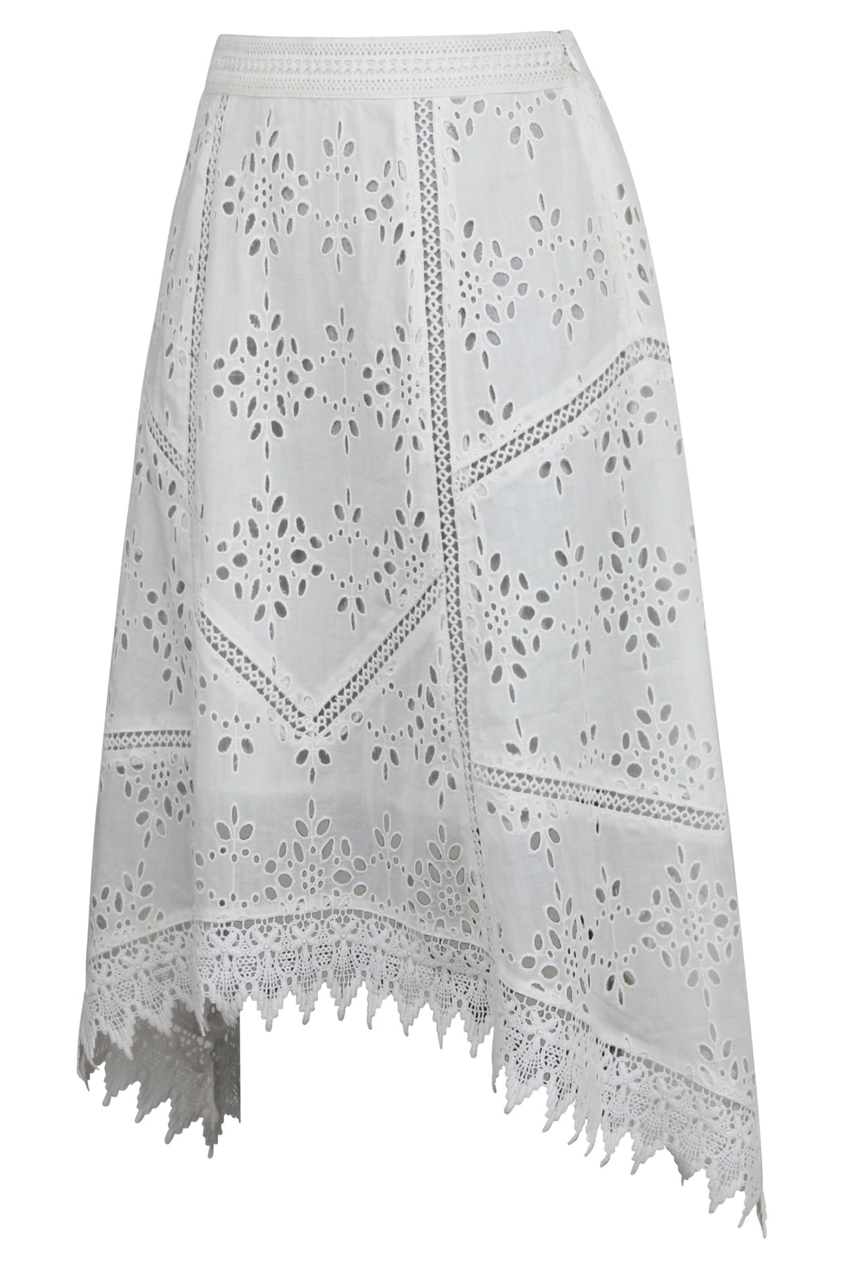 Jasmine White Broderie Anglaise Cotton Handkerchief Skirt