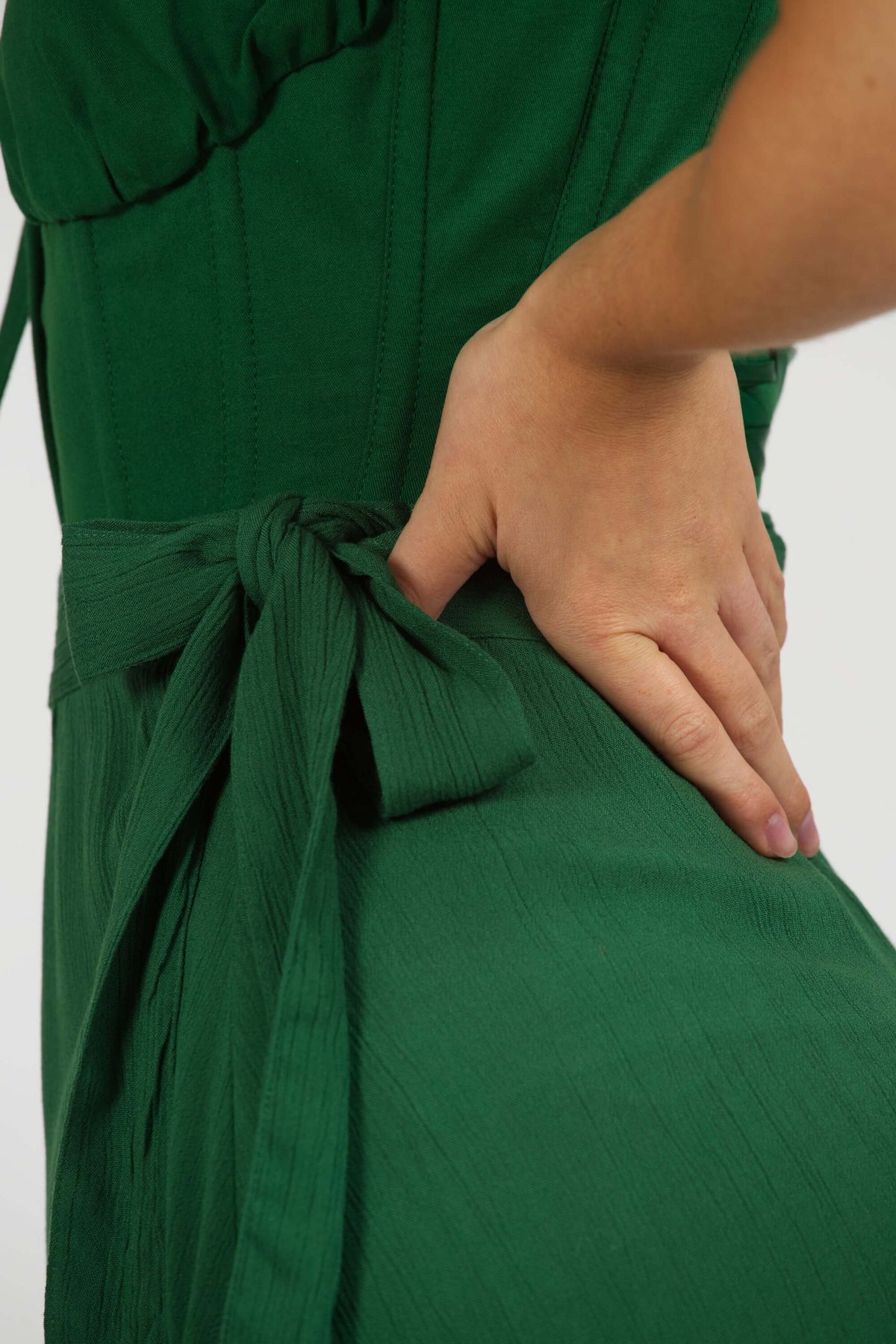 Agapanthus Heritage Green Rayon Asymmetric Wrap Skirt