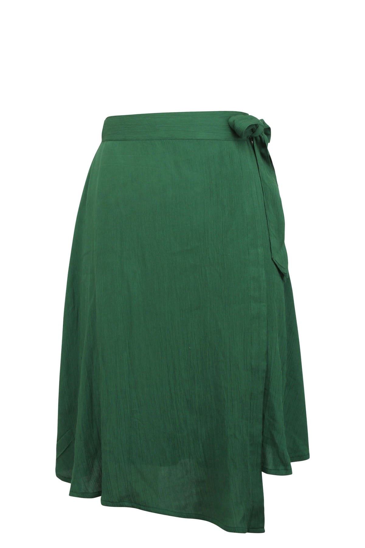 Agapanthus Heritage Green Rayon Asymmetric Wrap Skirt