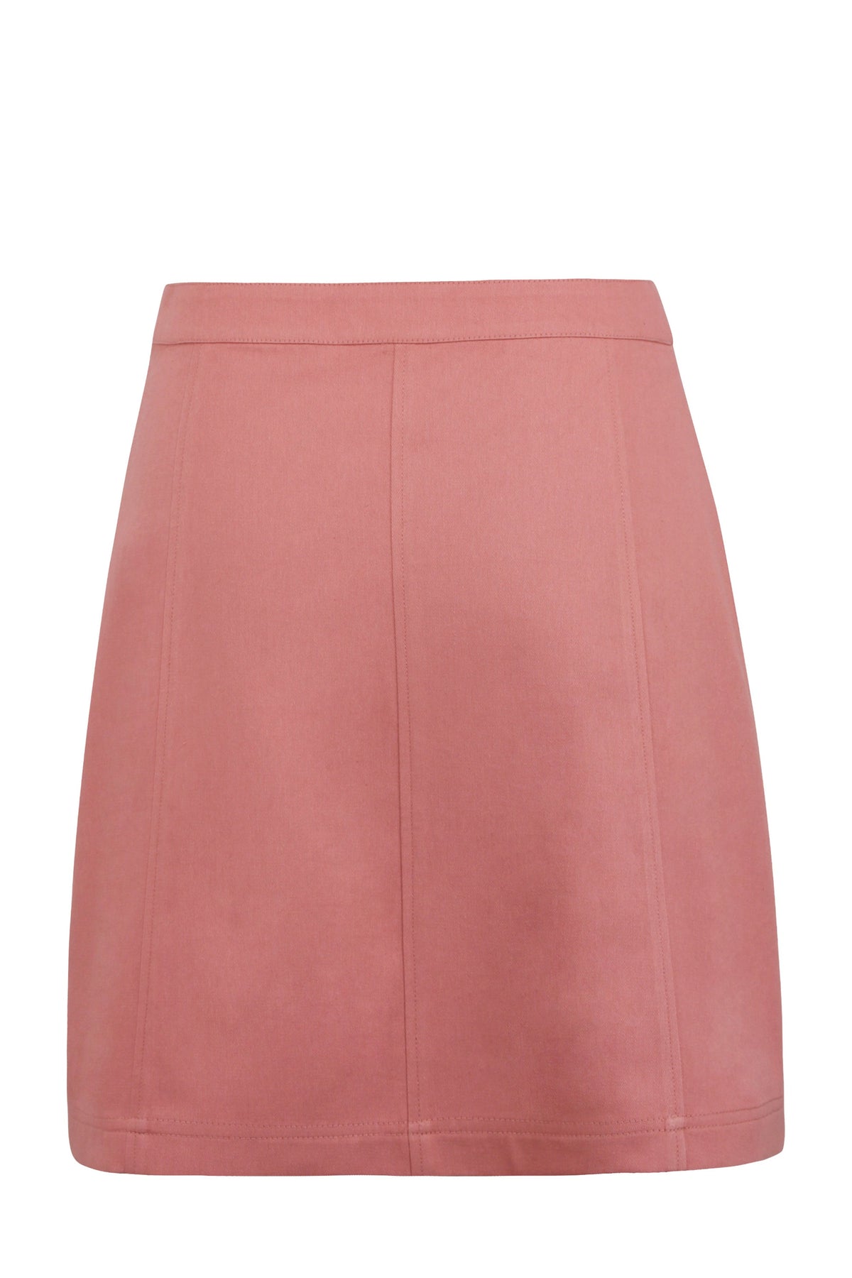 Poppy Dusk Rose Cotton Twill Skirt With Self Covered Buttons