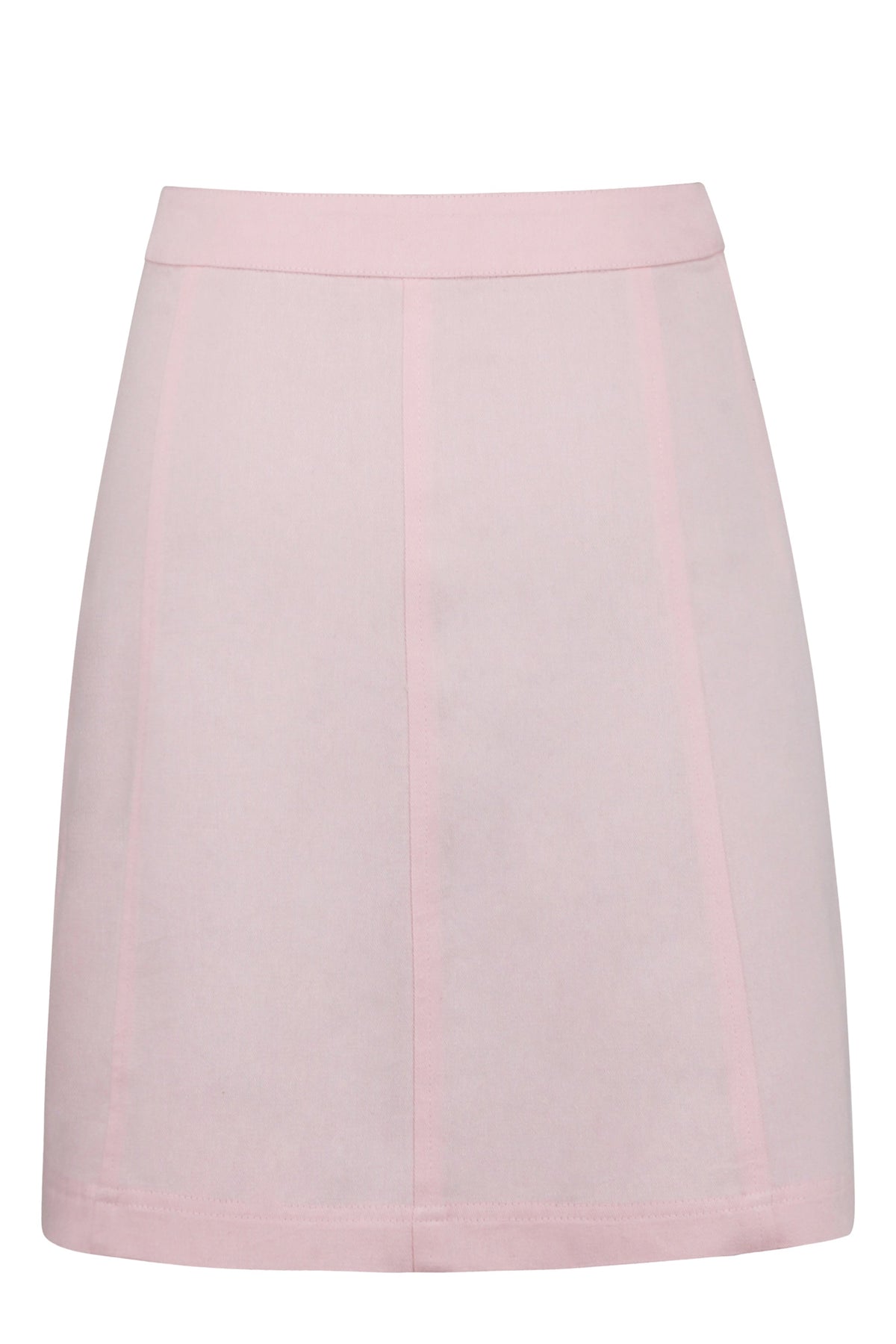 Poppy Prairie PInk Cotton Twill Skirt With Self Covered Buttons
