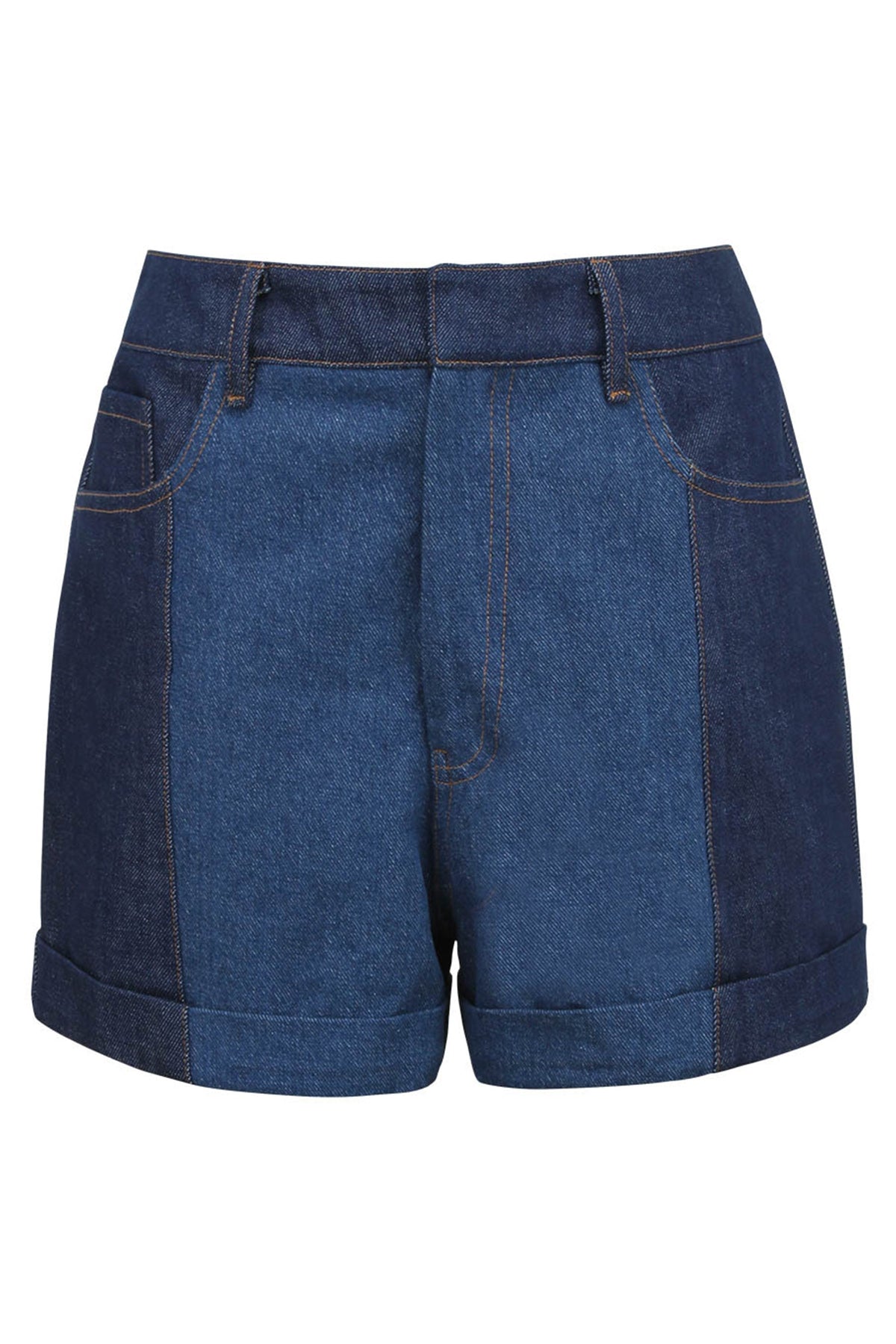 Freesia Blue Denim Two Tone Shorts