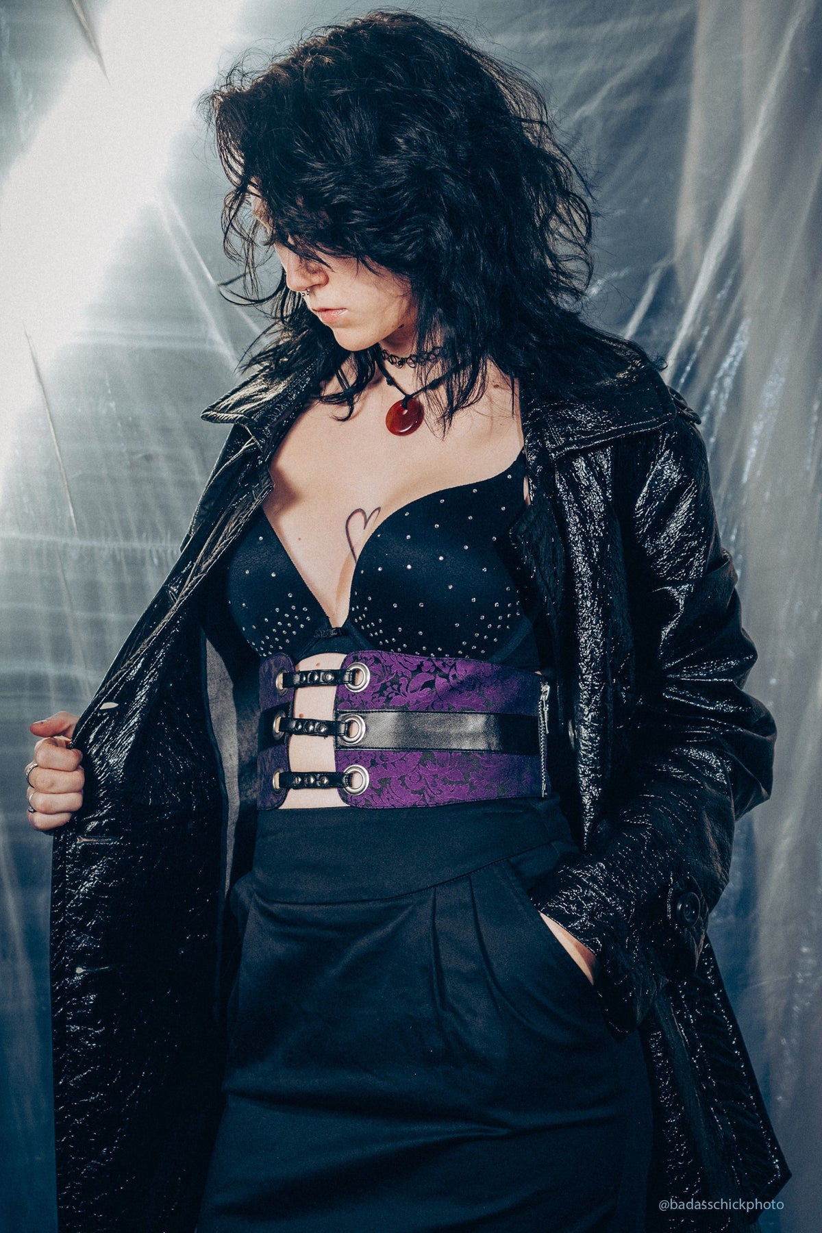 Purple Brocade Corset Inspired Belt