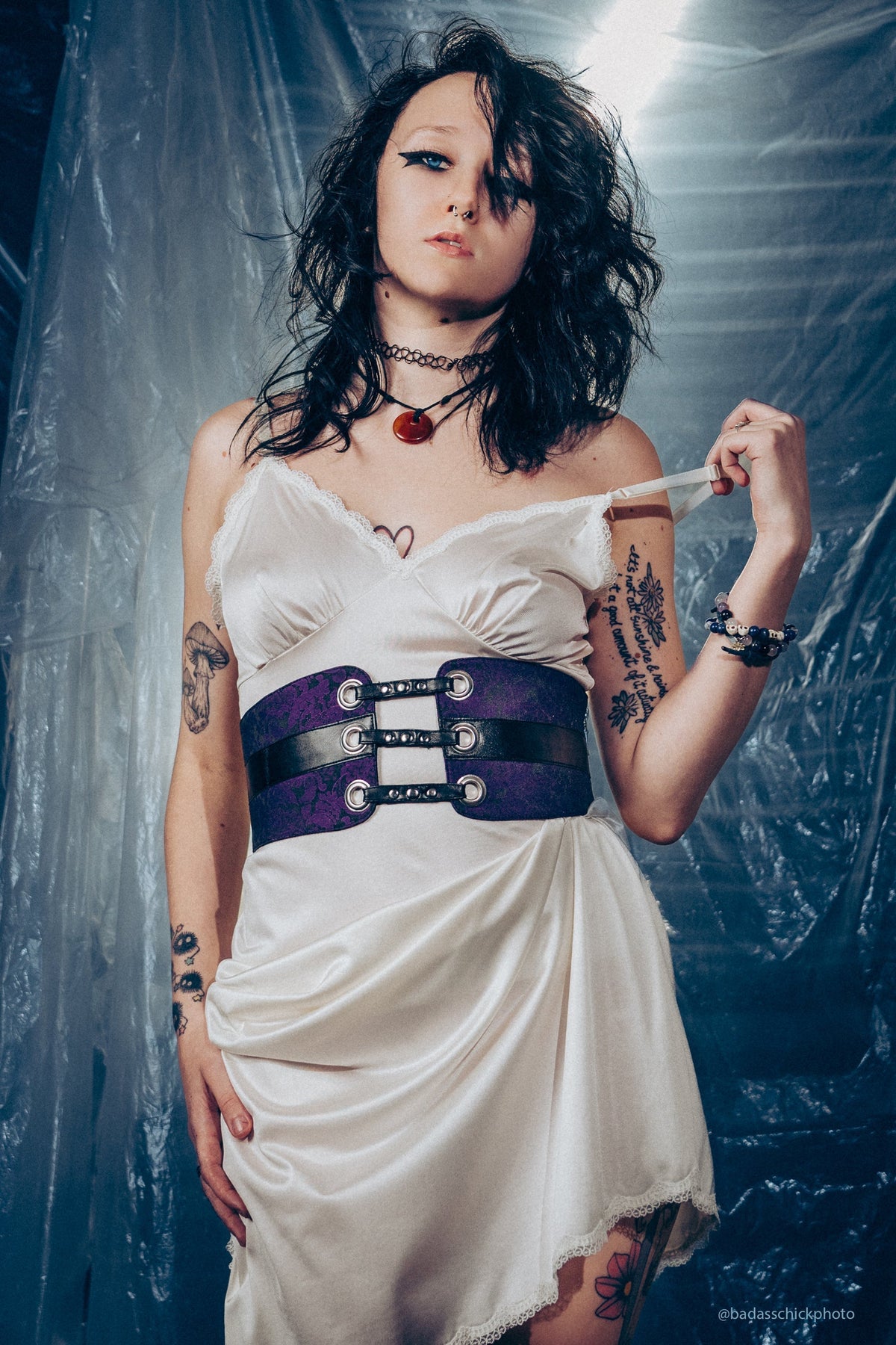 Purple Brocade Corset Inspired Belt