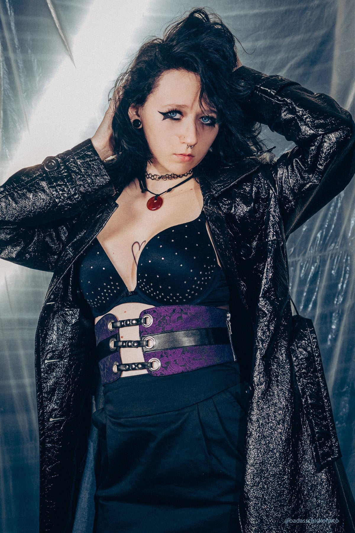 Purple Brocade Corset Inspired Belt