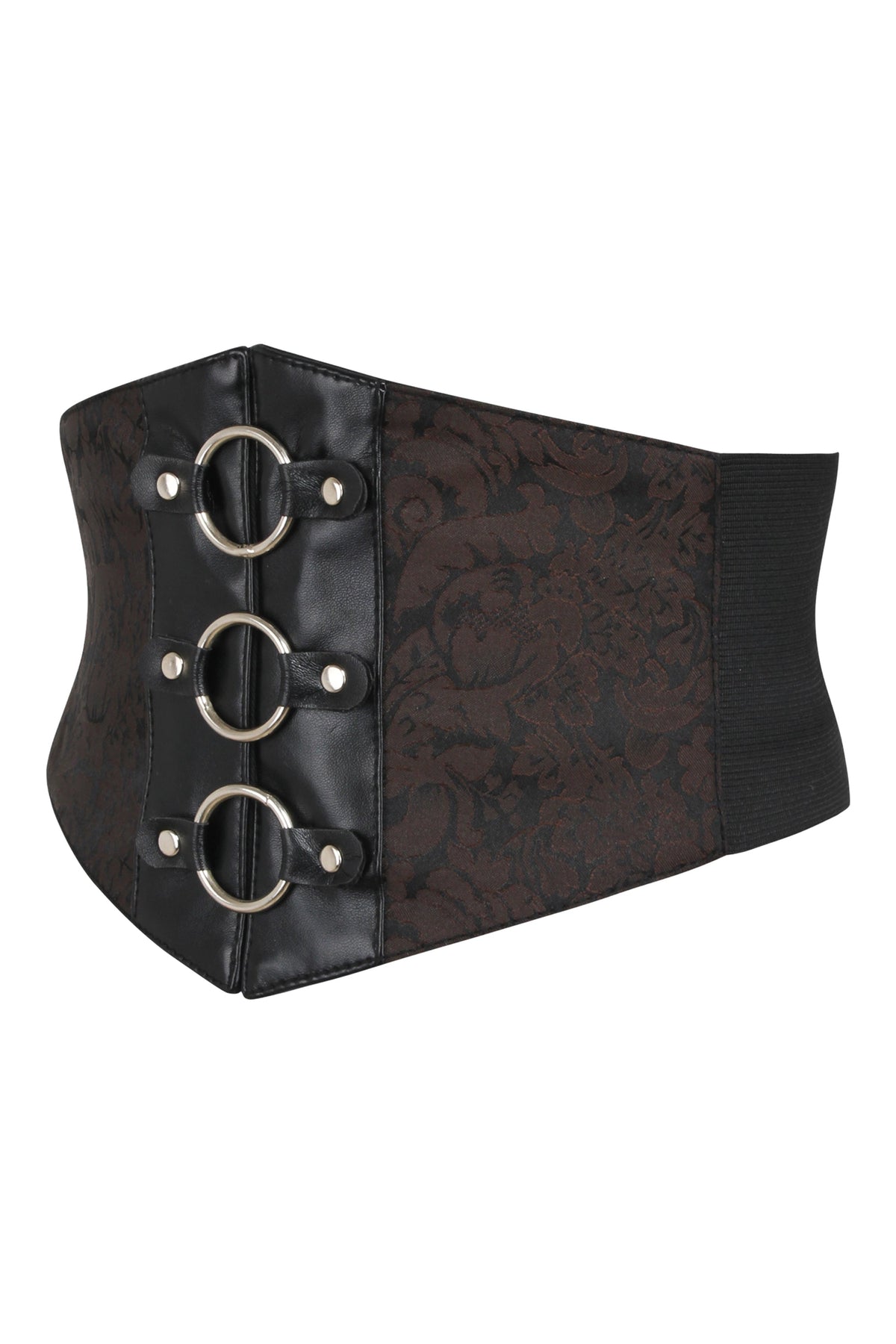 Brown Brocade Inspired Corset Waspie Belt
