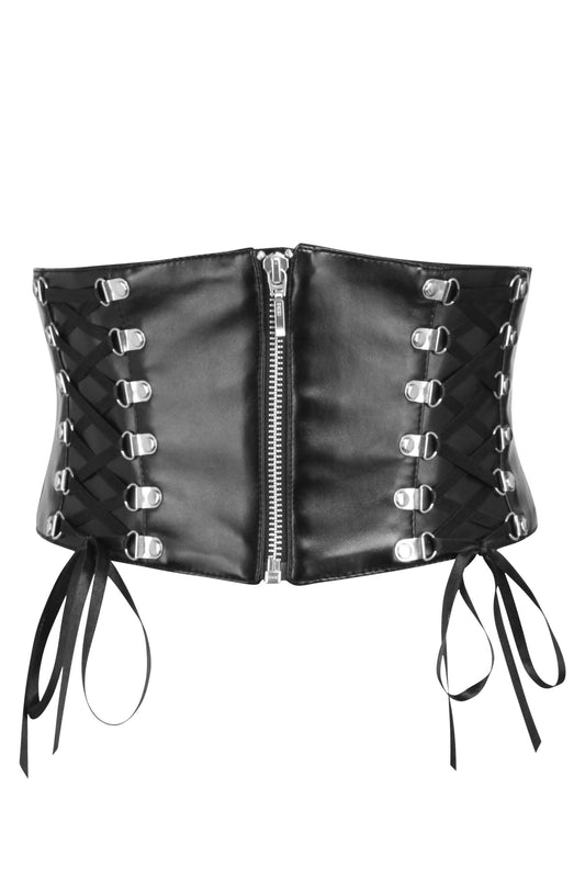 PVC Corset Belt With Corset Lacing Details