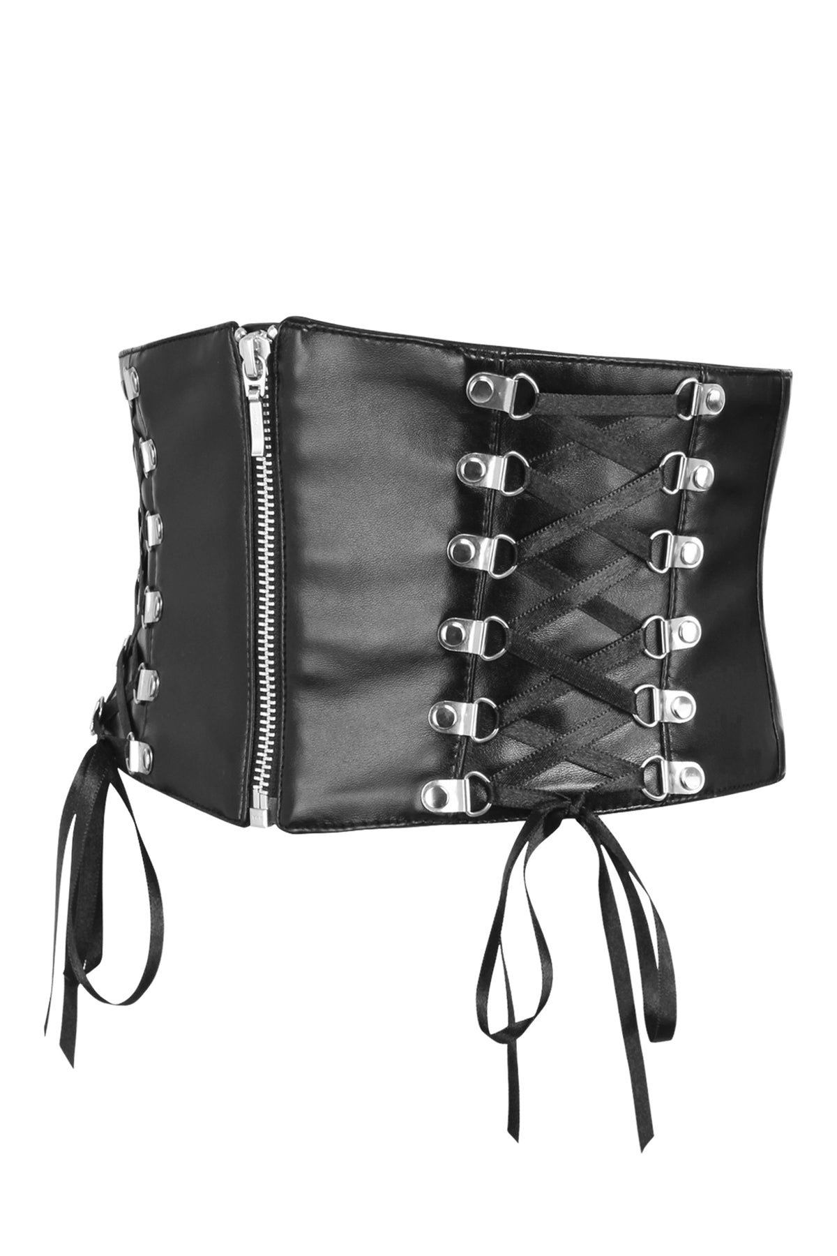 PVC Corset Belt With Corset Lacing Details