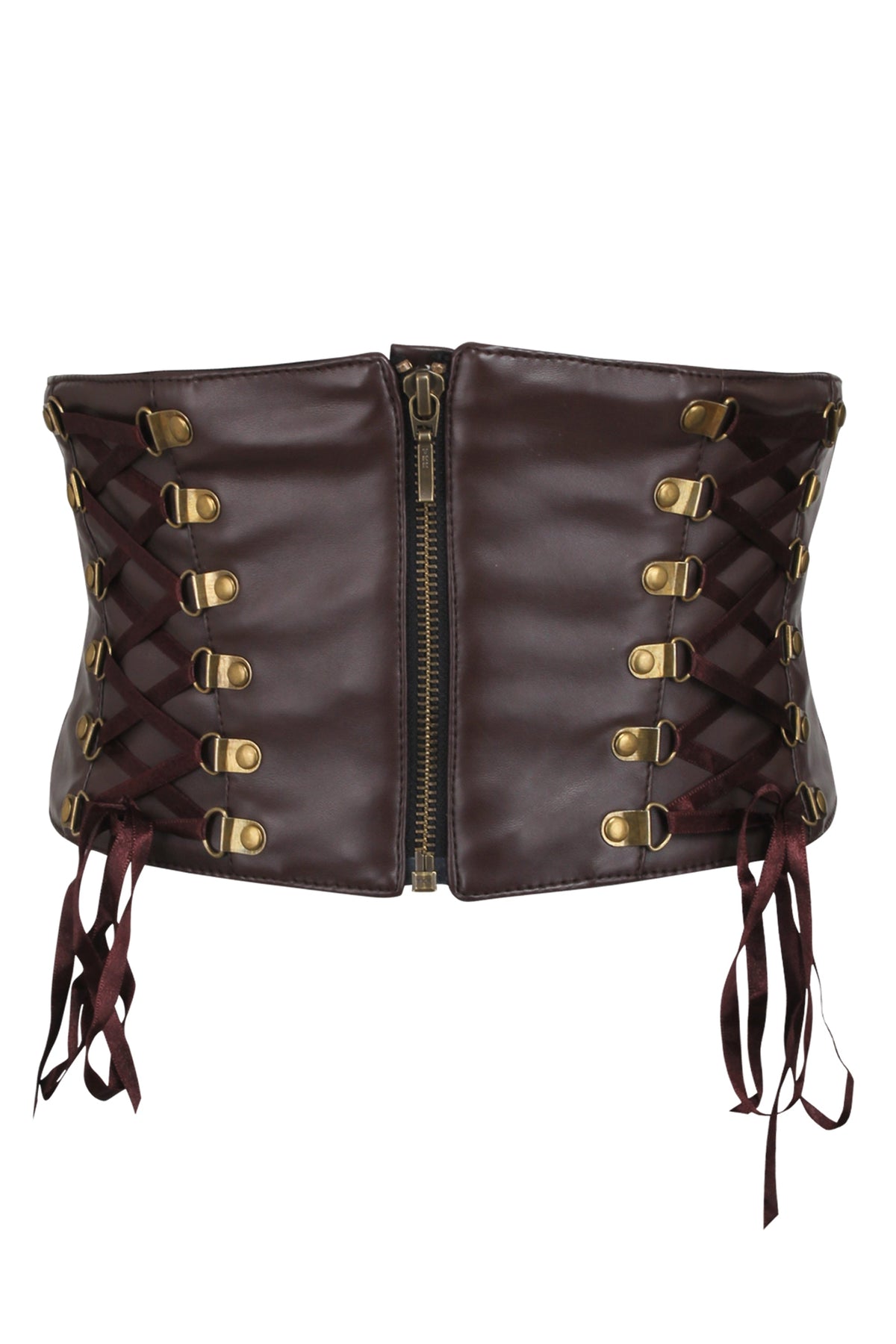 Brown PVC Steampunk Corset Inspired Belt