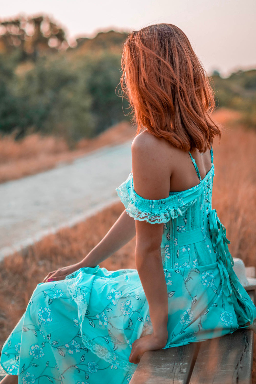 Mesh Panel Sleeved Corset Dress