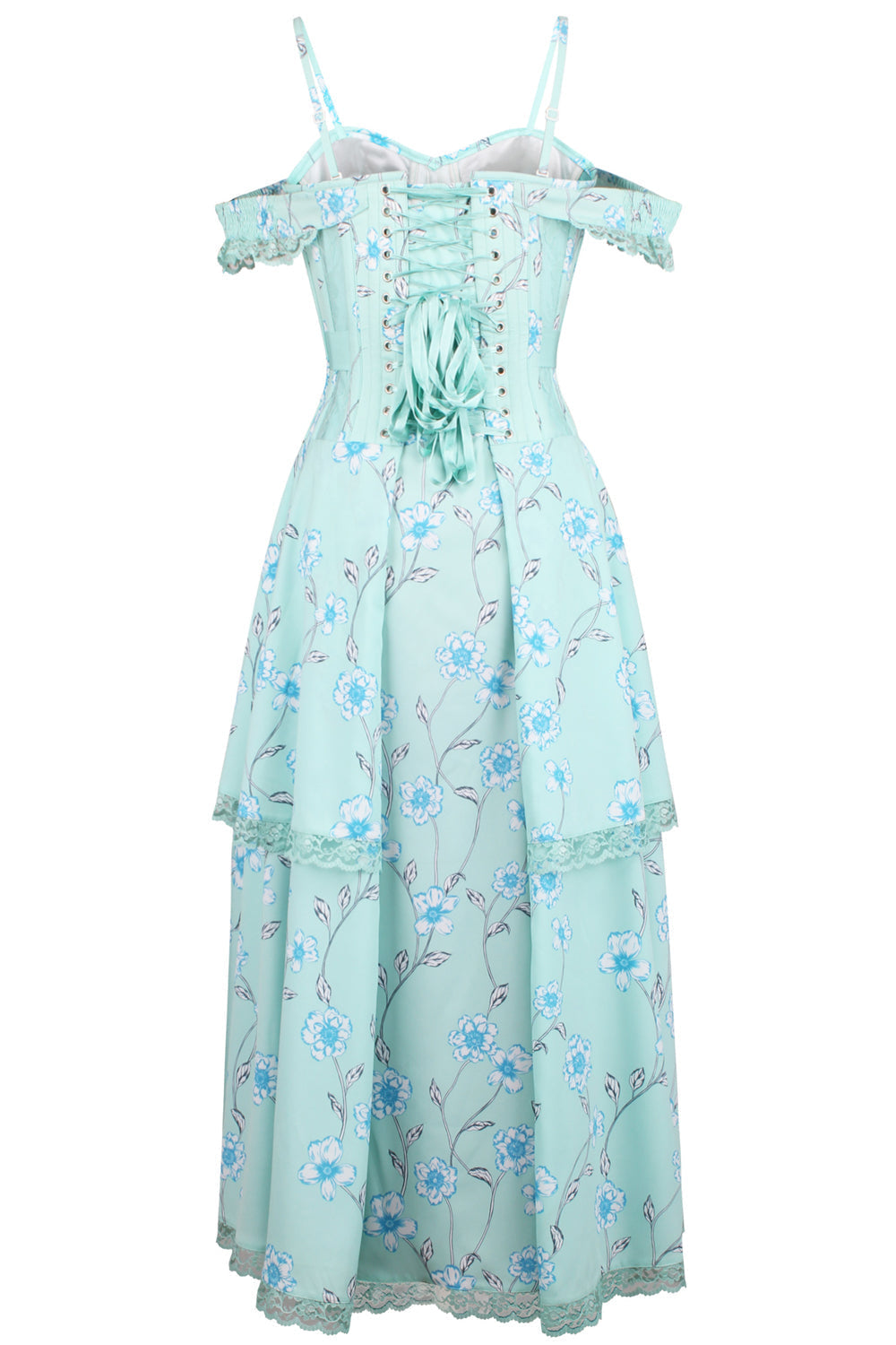 Mesh Panel Sleeved Corset Dress