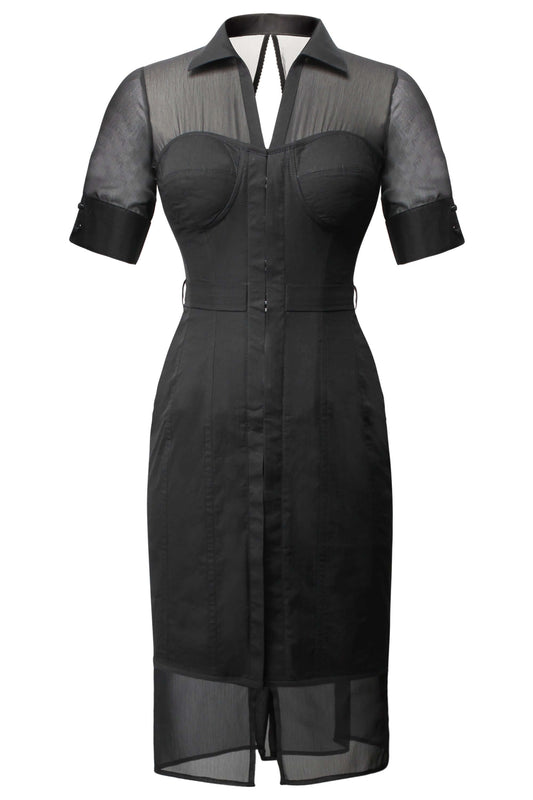 Black Corset Shirt Dress
