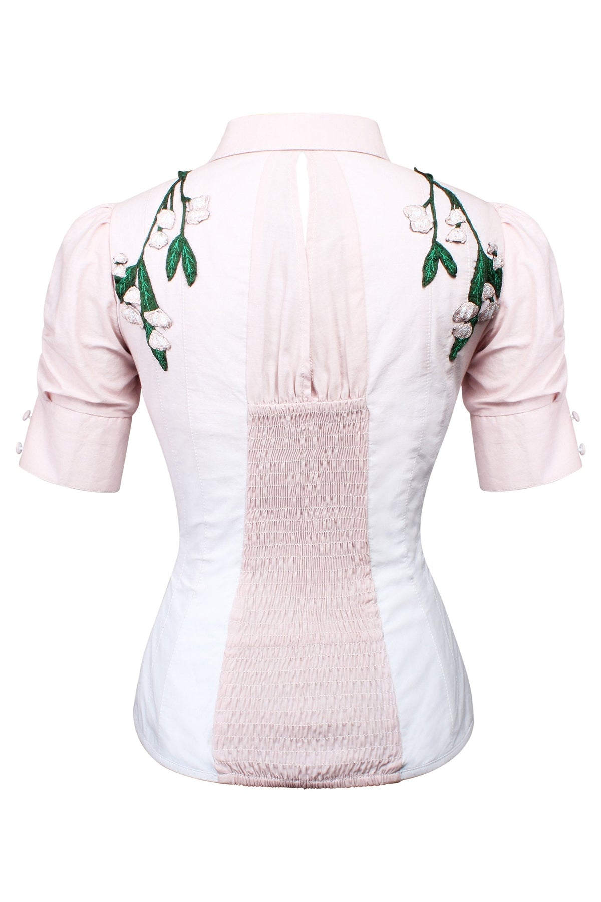 Pink And White Elasticated Corset Shirt