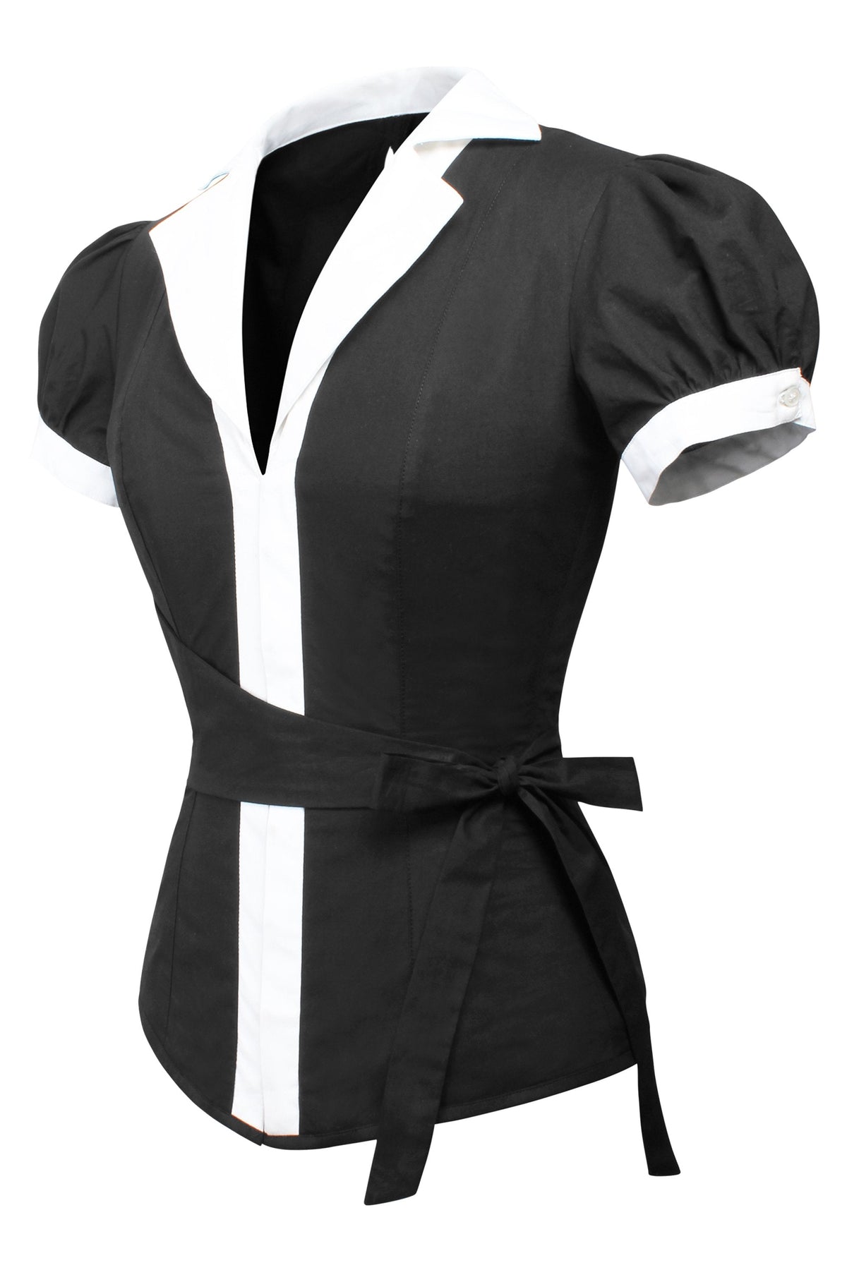 Black And White Monochrome Corset Shirt