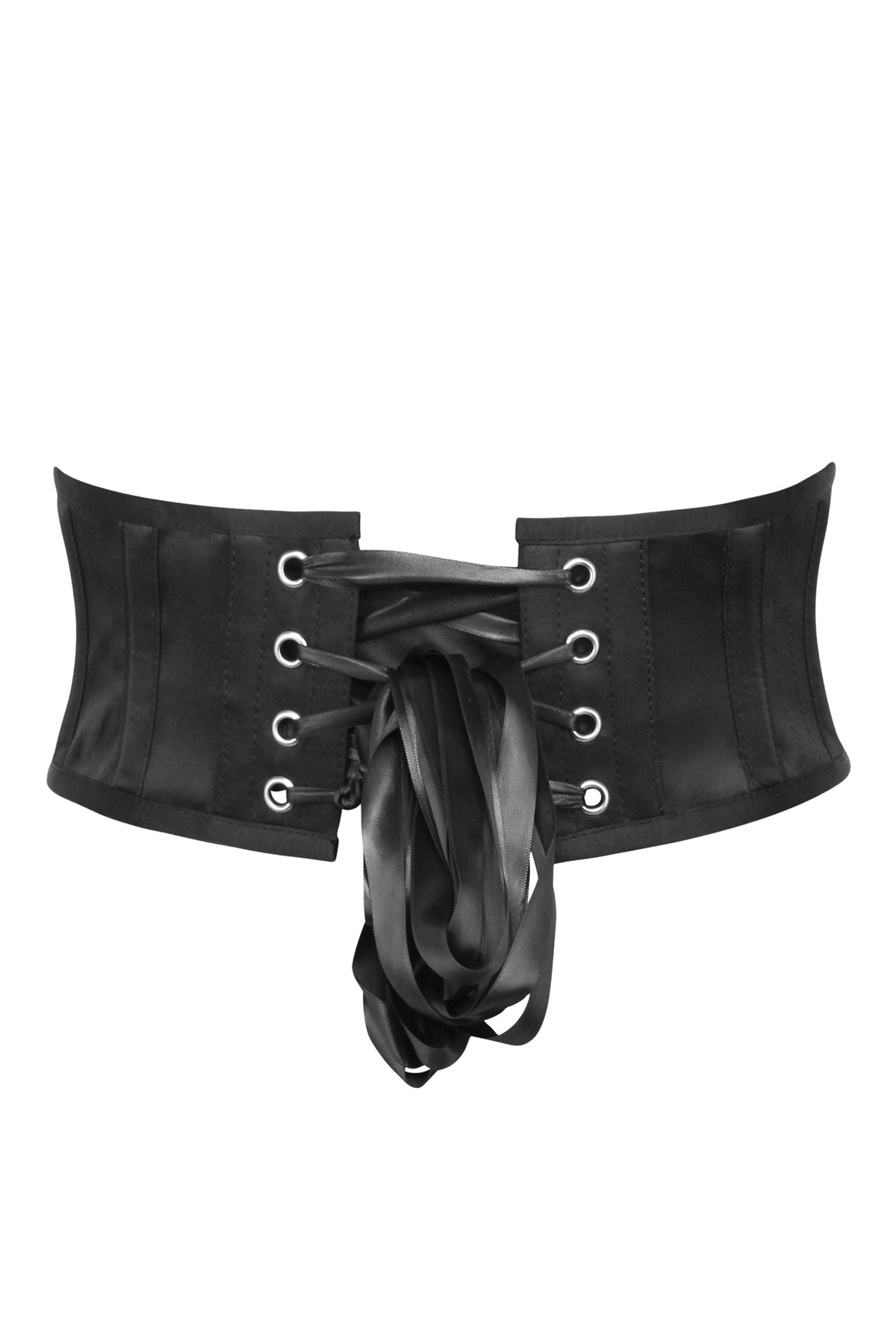 Black Satin Waspie Belt