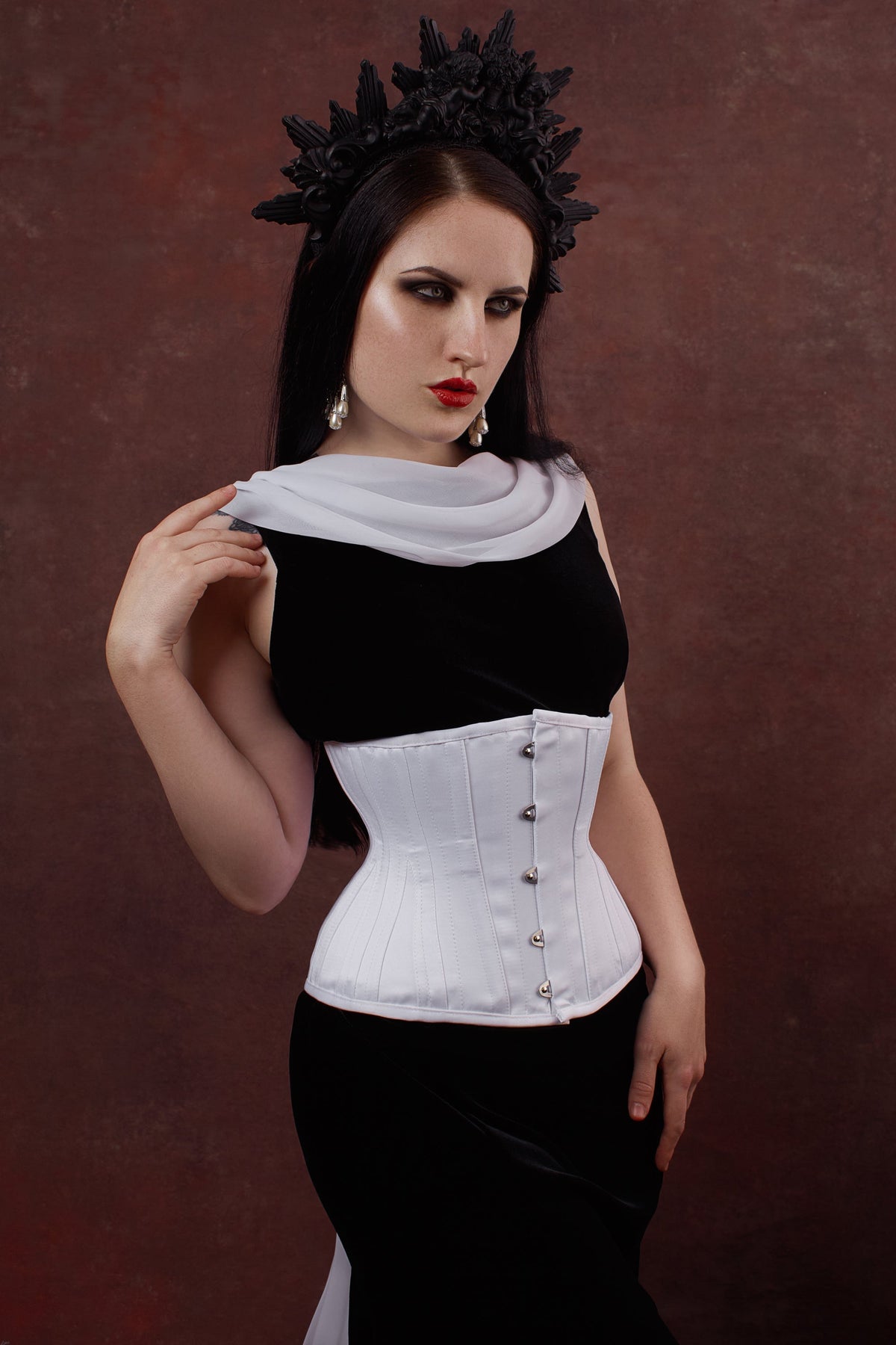 White Expert Waist Training Underbust Bridal Corset