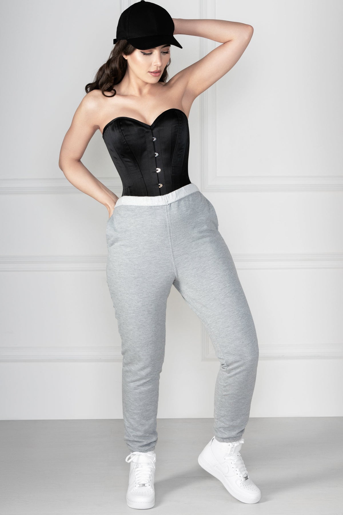 Black Waist Training Overbust Corset