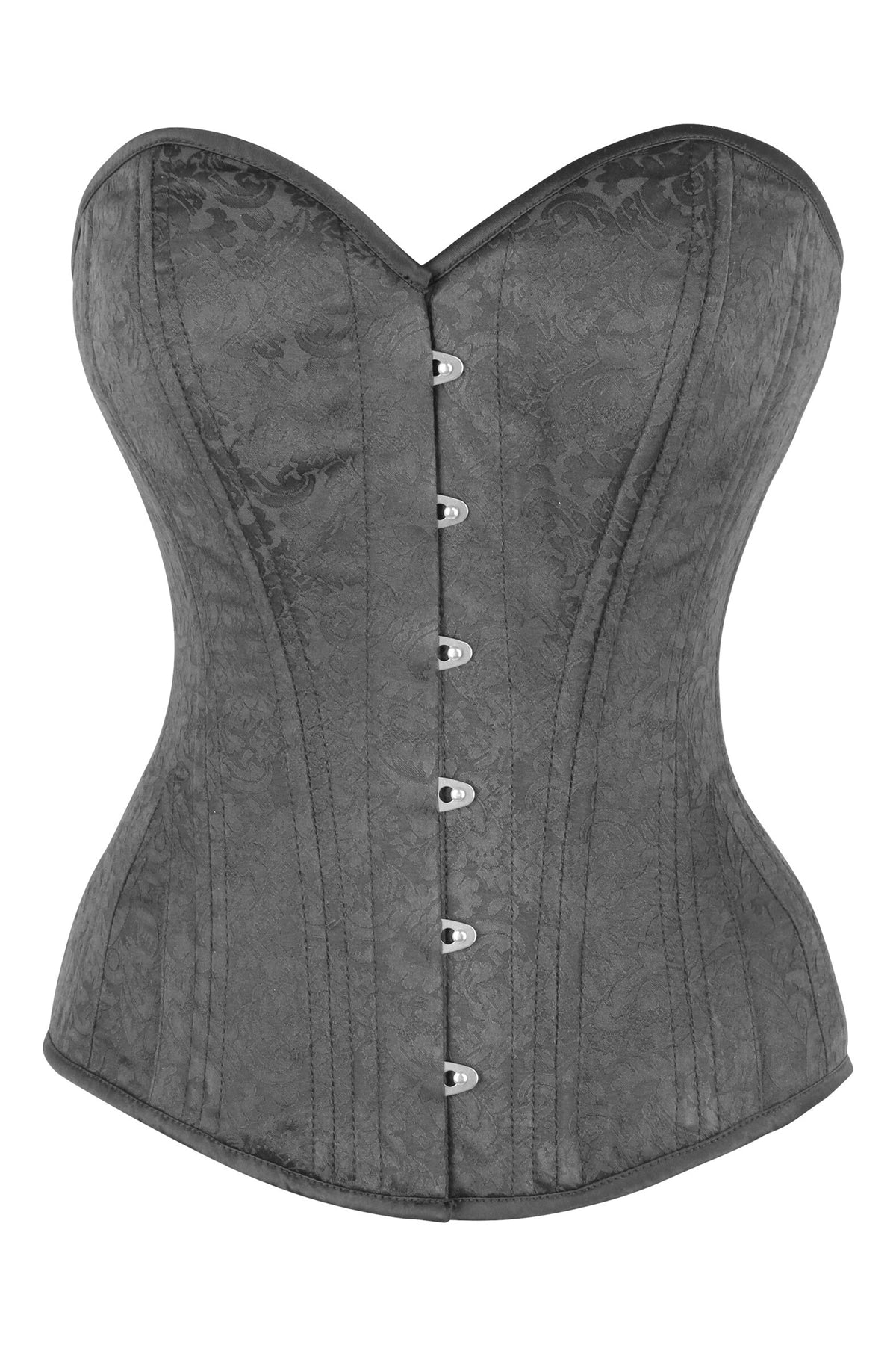 Black Brocade Expert Waist Training Overbust Corset