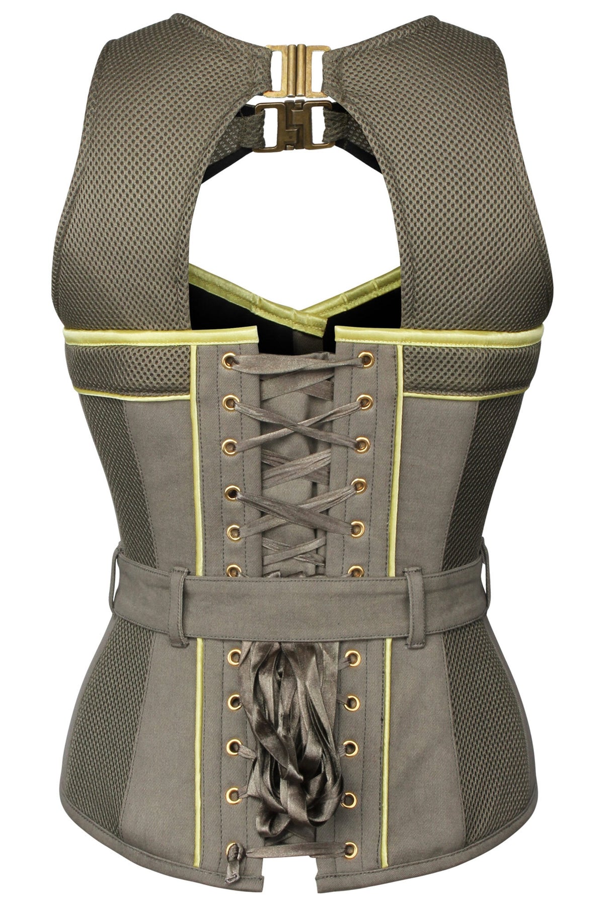 Military Style Zip And Buckle Corset