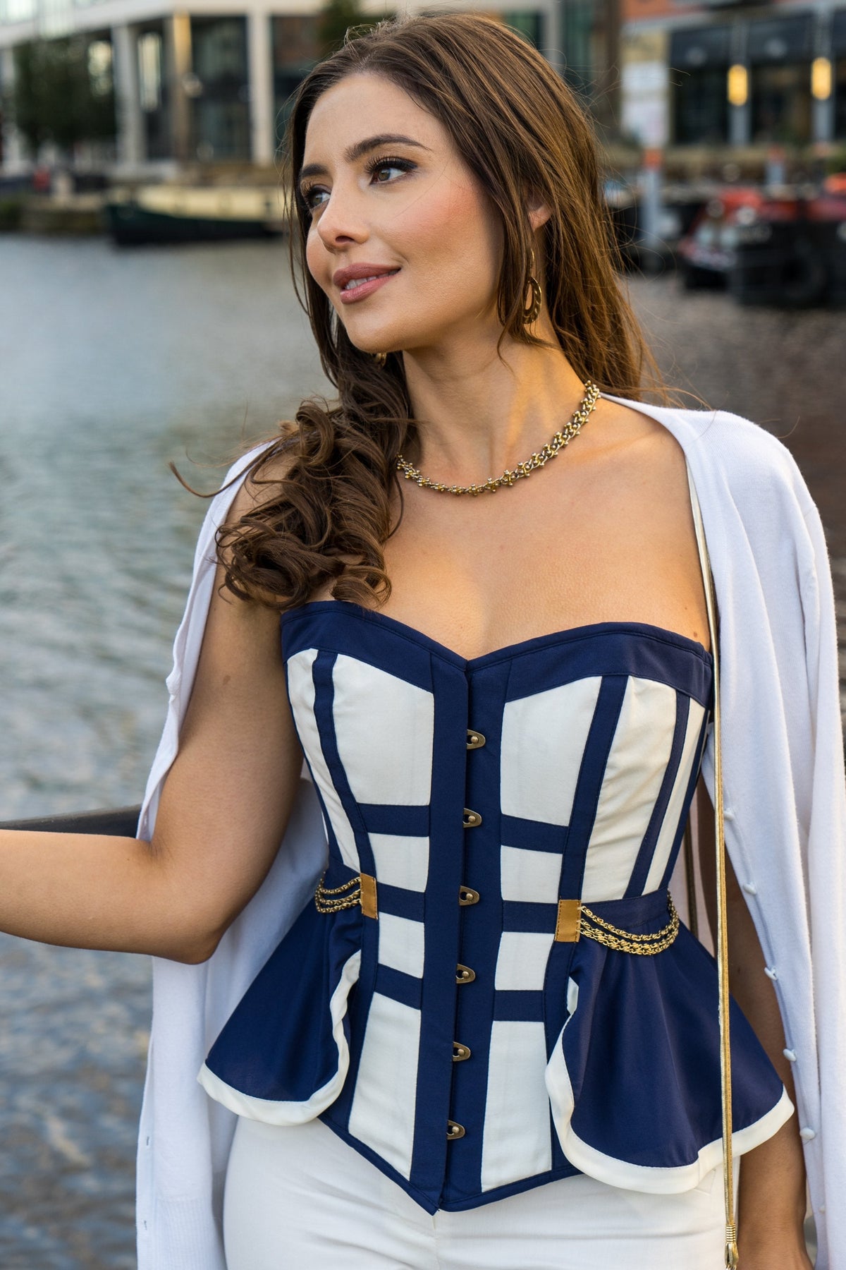 Naval Inspired Overbust Corset