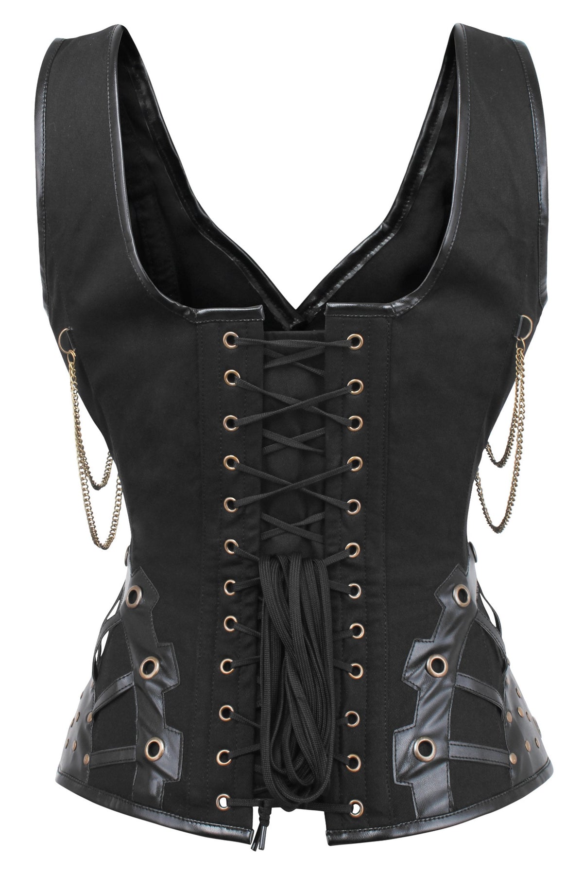 Black Steampunk Overbust With Shoulder Straps