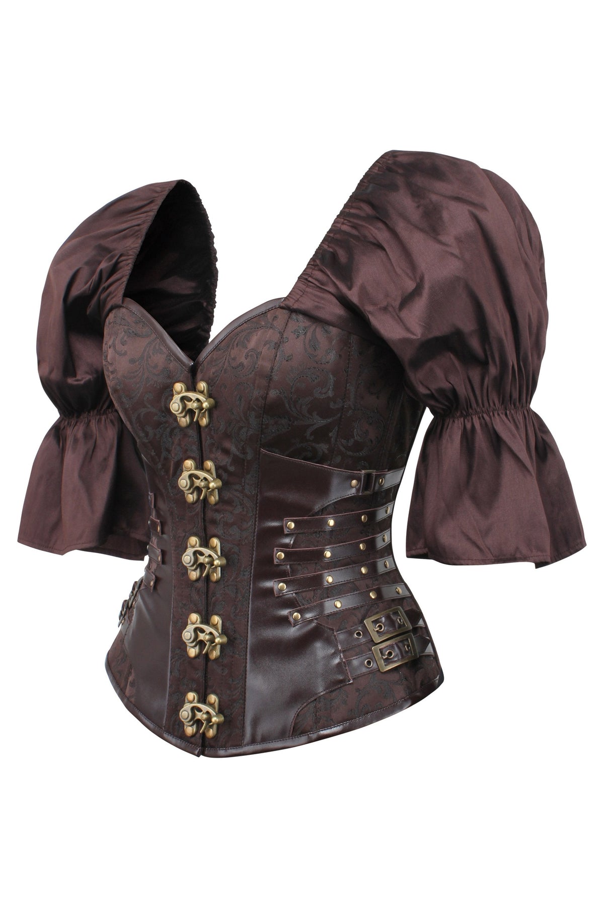 Steampunk Inspired Overbust With Short Flounce Sleeve