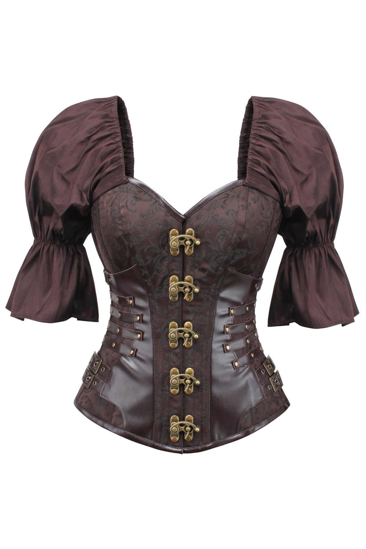 Steampunk Inspired Overbust With Short Flounce Sleeve