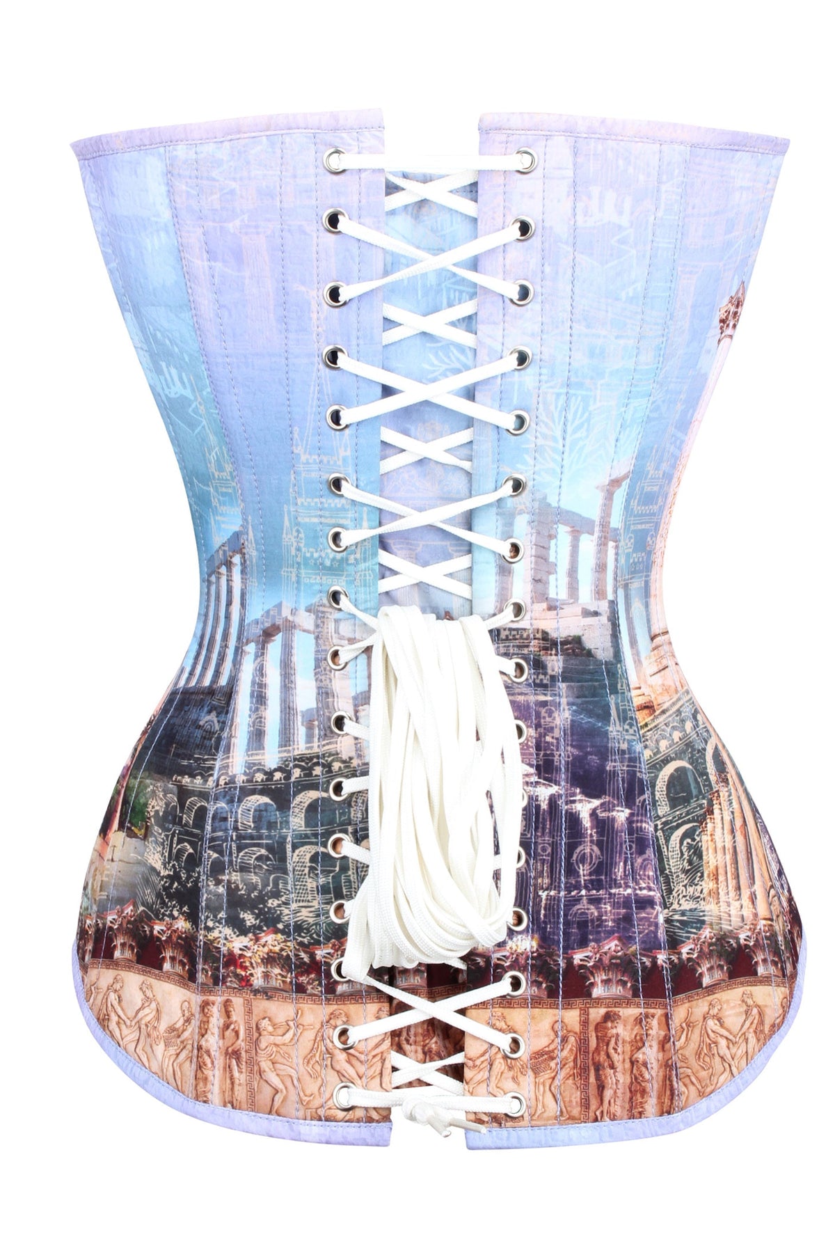 Longline Architectural Print Waist Taming Corset