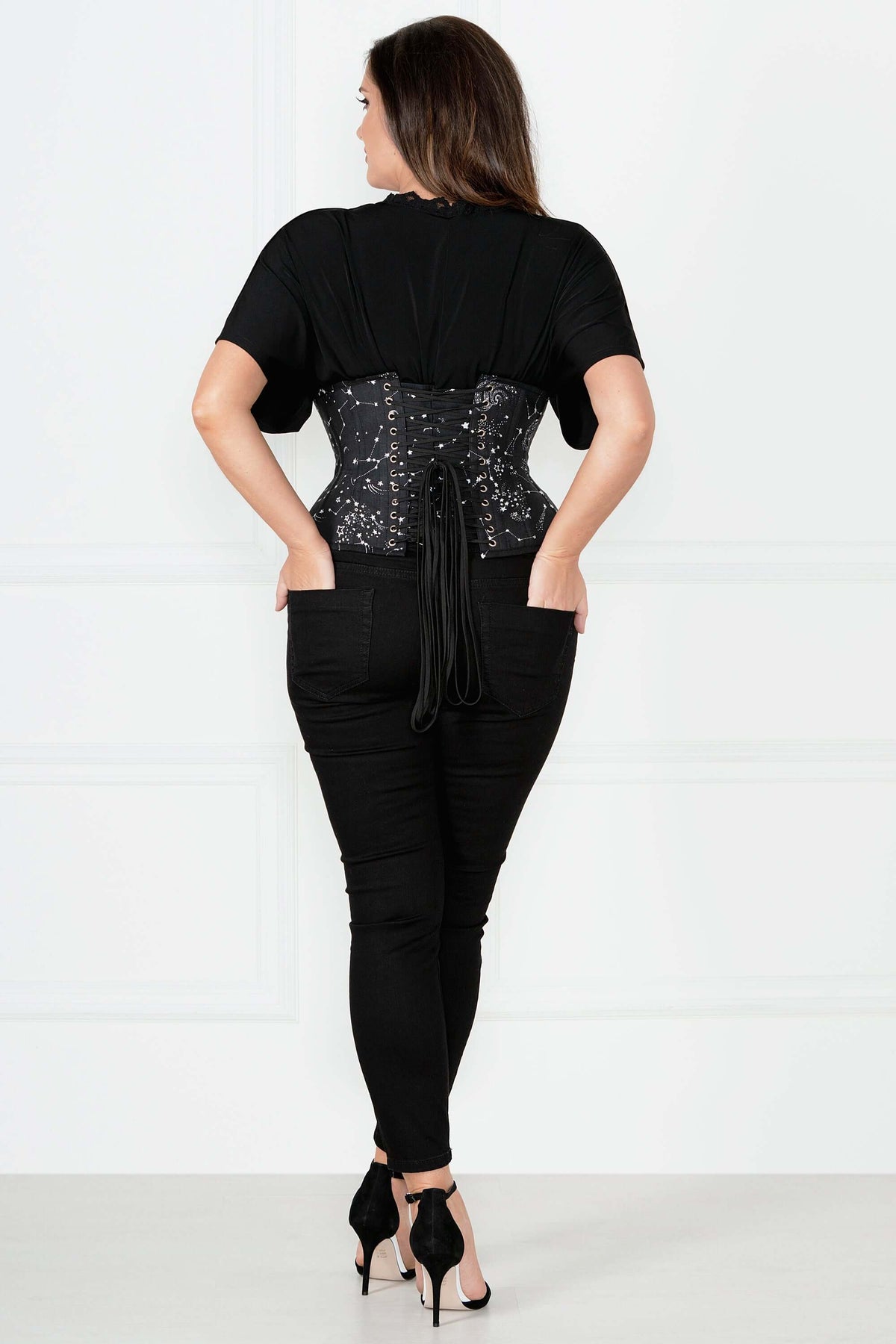 Astronomy Cotton Print Underbust Corset