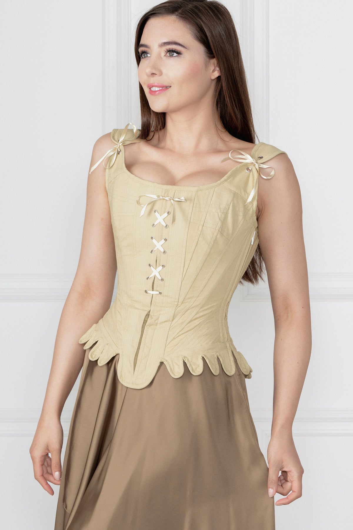 Historically Inspired 1600-1650 Cotton Overbust Corset