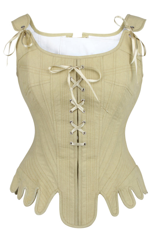 Historically Inspired 1600-1650 Cotton Overbust Corset
