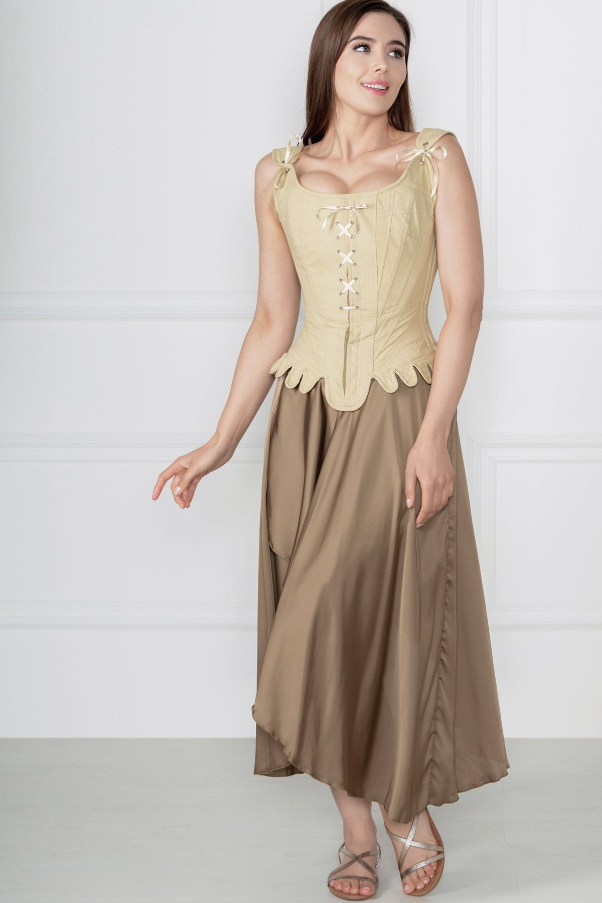 Historically Inspired 1600-1650 Cotton Overbust Corset