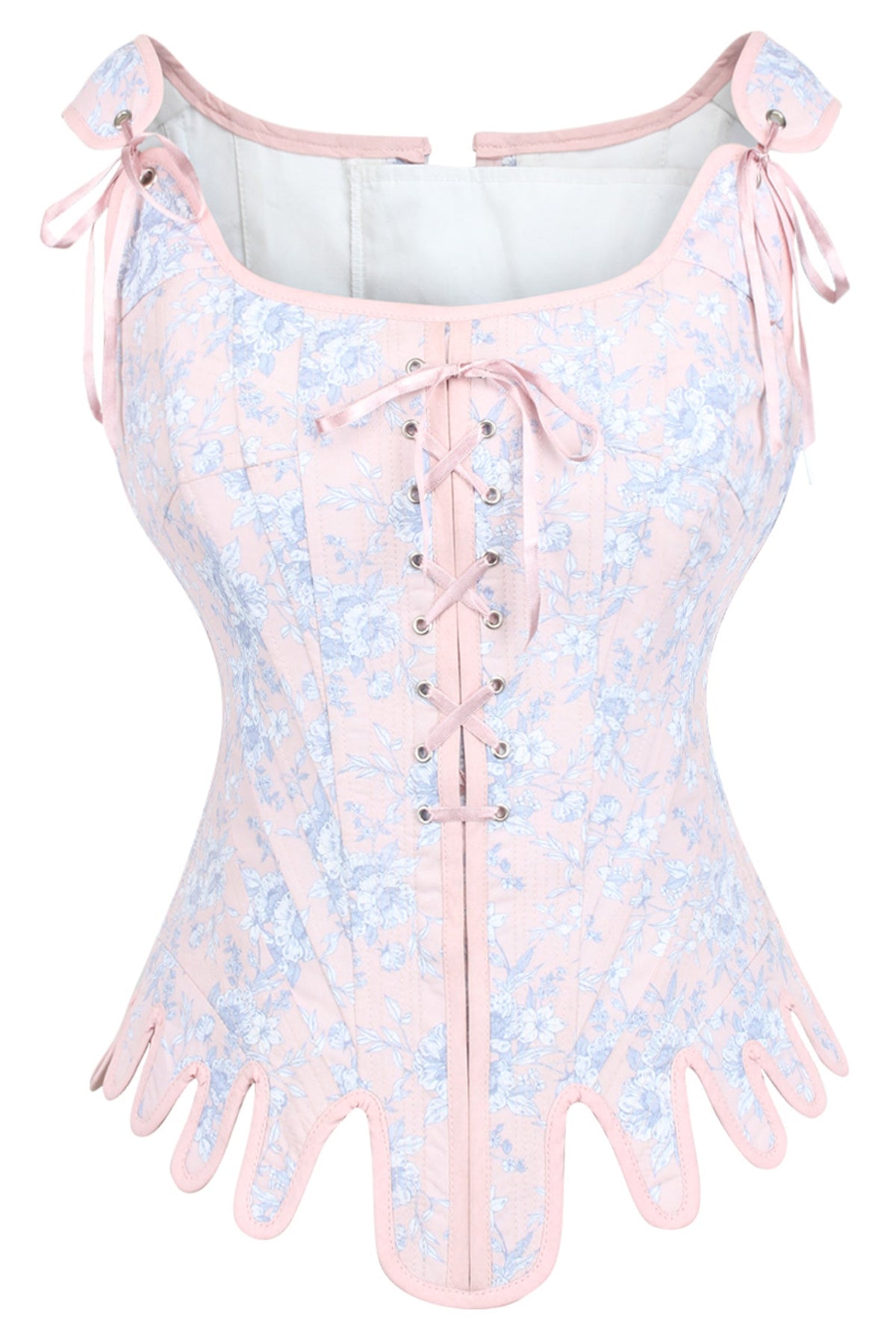 Pink Floral Historic Corset