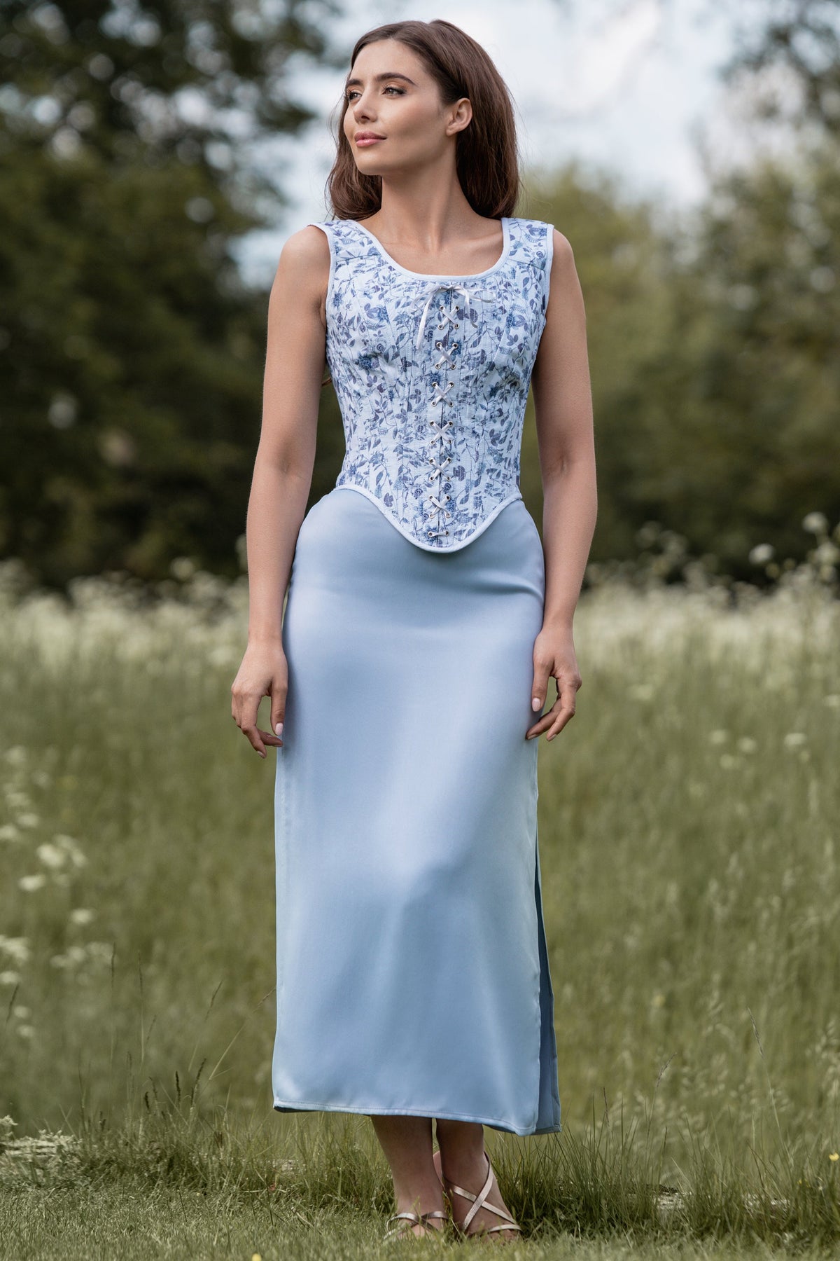 Historically Inspired Blue Corset Top