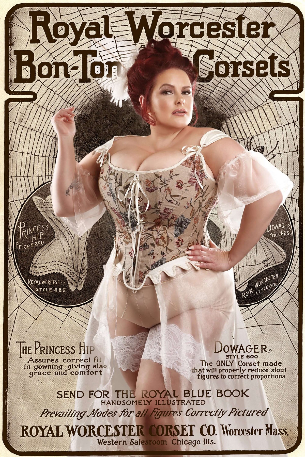 Brocade Steel Boned Historically Inspired Corset