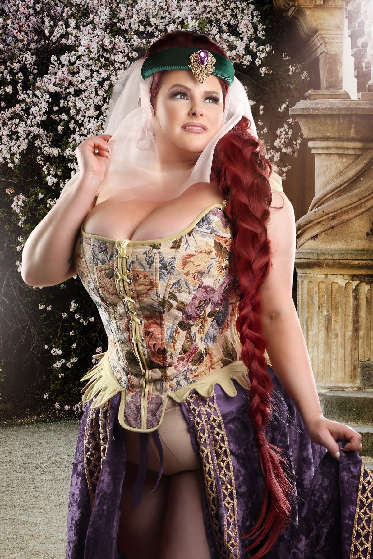 Historically Inspired Floral Tapestry Corset