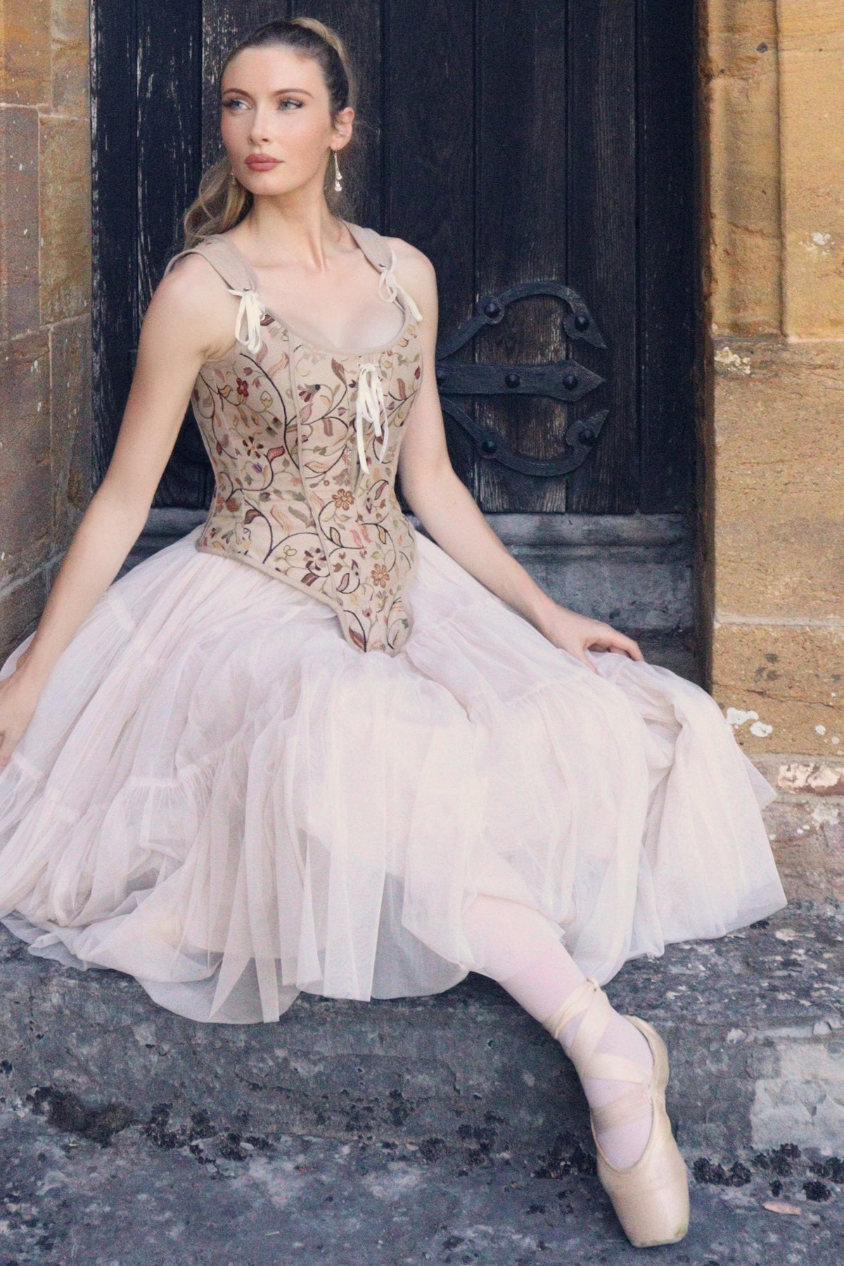 Historic Brocade High Back Overbust Corset
